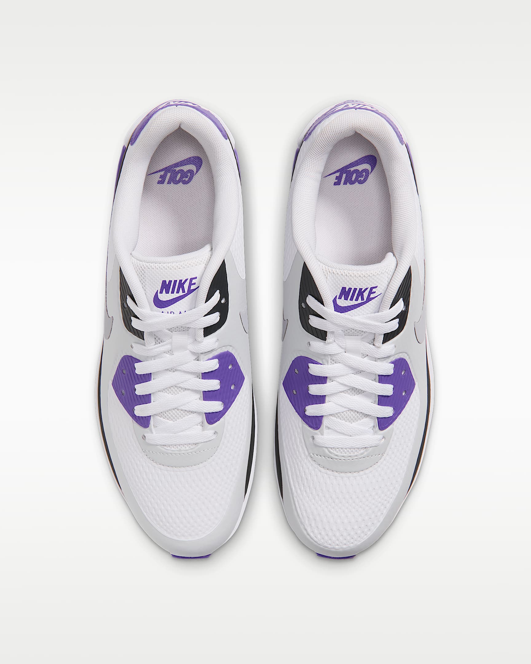 Nike Air Max 90 G Golf Shoes - White/Action Grape/Dark Smoke Grey/Wolf Grey