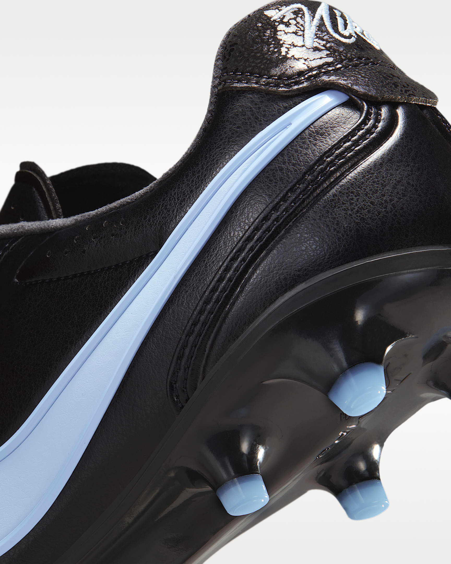 Nike Tiempo Ligera Pro Firm-Ground Low-Top Soccer Cleats - Black/Ice Blue/Obsidian