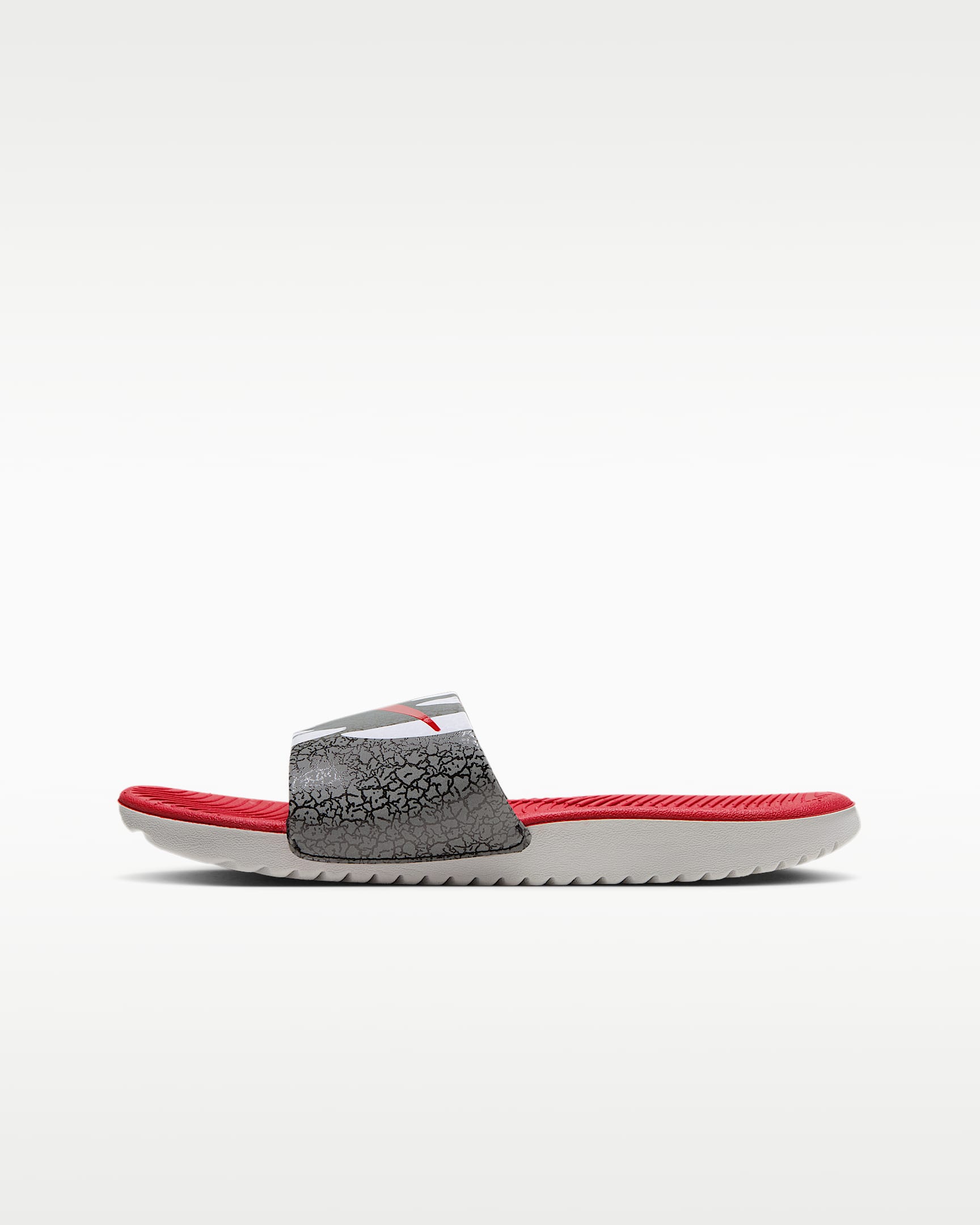Nike Kawa SE "Werewolf" Big Kids' Slides - Black/Photon Dust/White/University Red