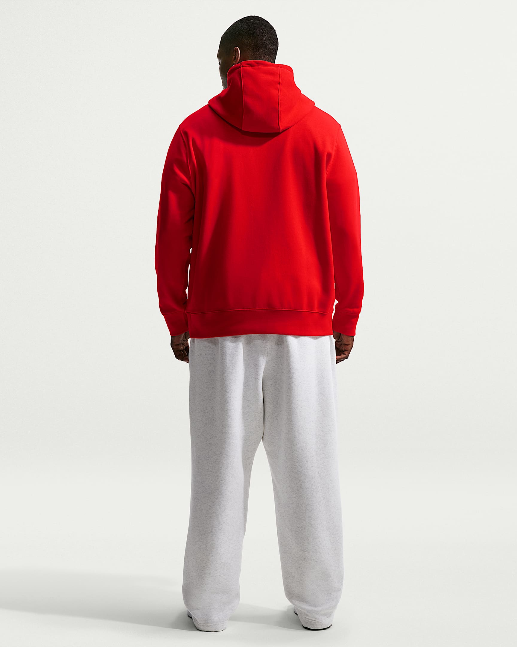 Nike Club fleecehettegenser til herre - University Red/University Red/Hvit