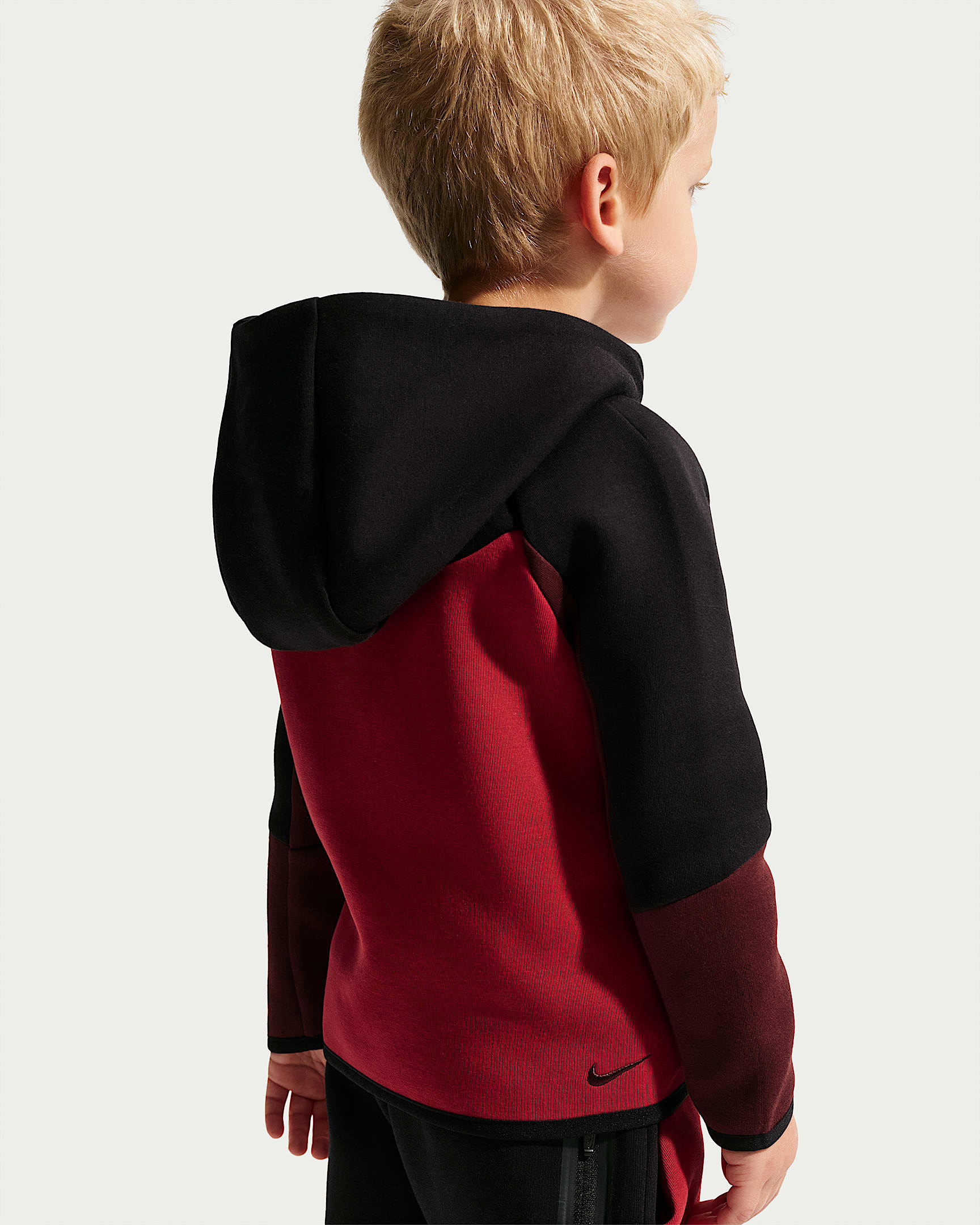 Nike Sportswear Toddler Tech Fleece 2-Piece Full-Zip Set - Black/Tough Red
