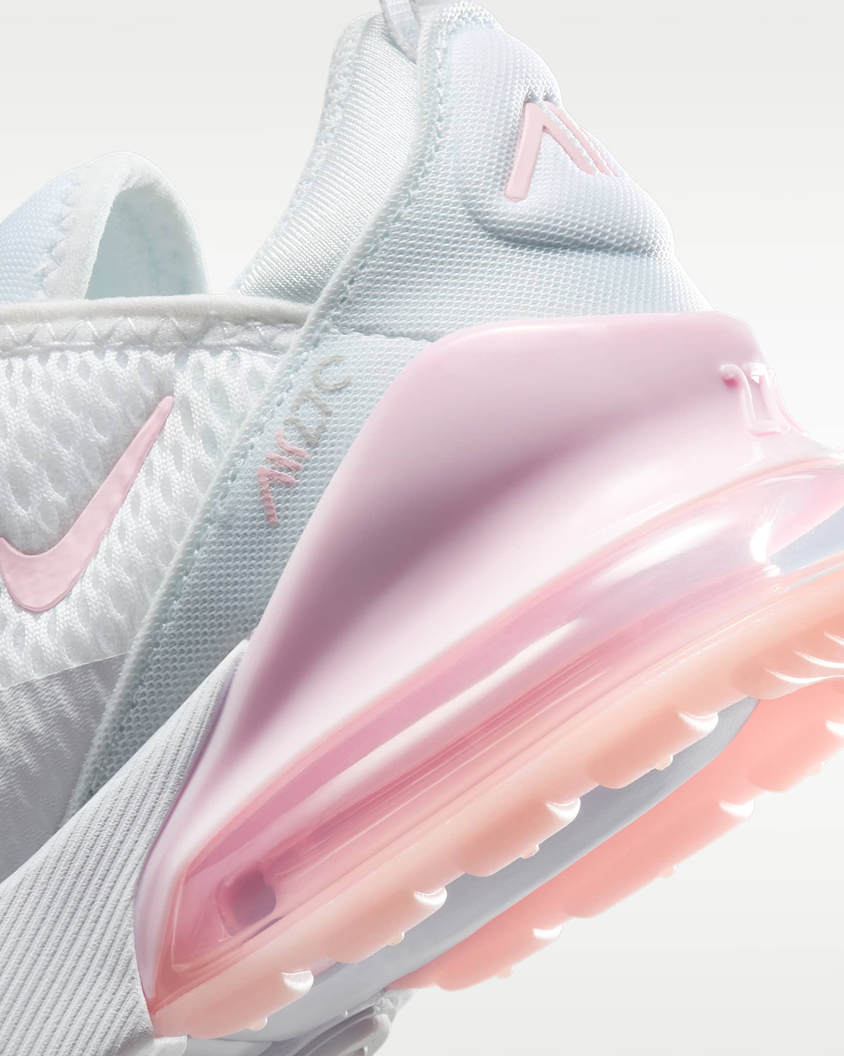 Nike Air Max 270 Little Kids' Shoes - White/Light Smoke Grey/Pink Foam