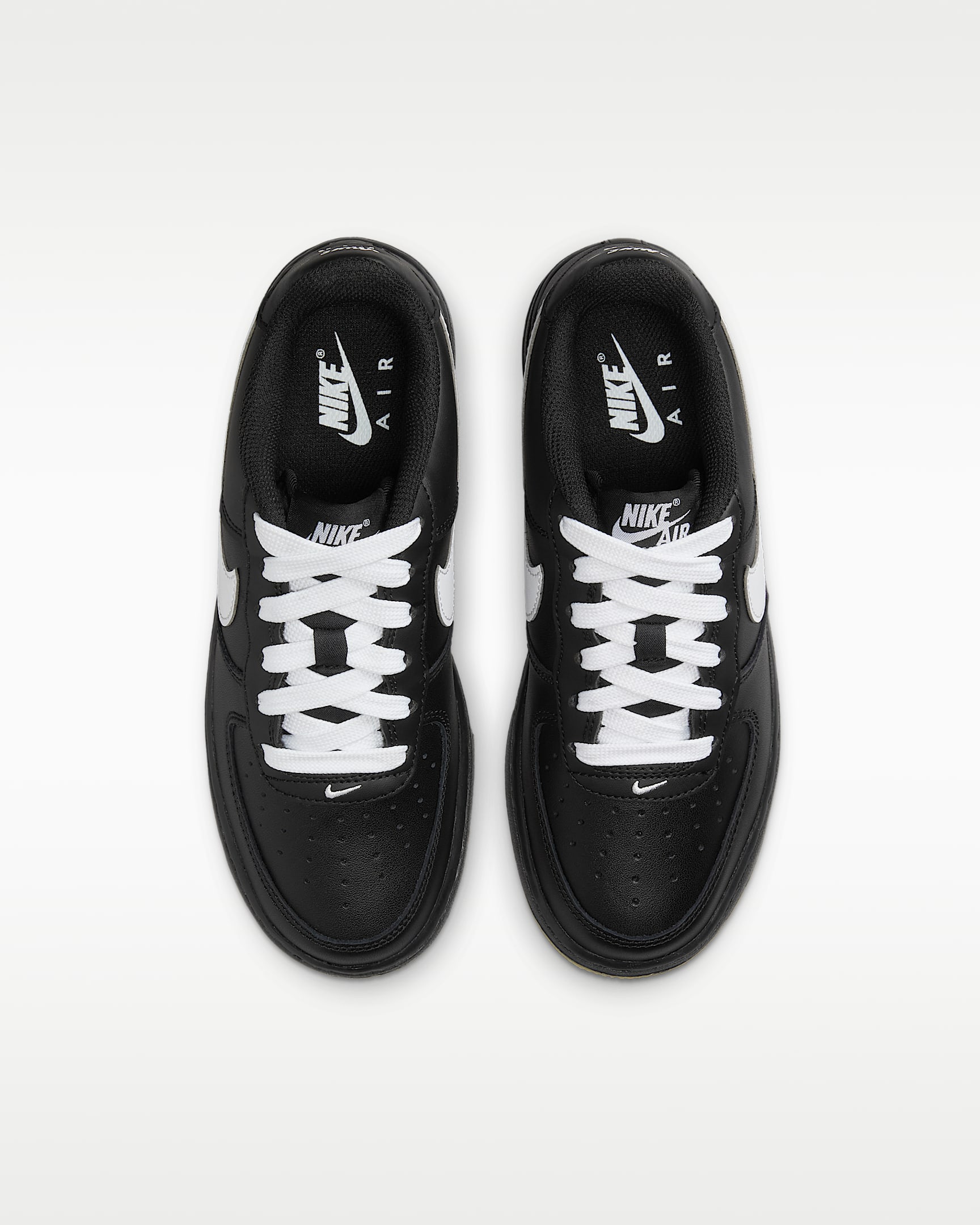 Nike Air Force 1 LV8 Big Kids' Shoes - Black/Gum Light Brown/White