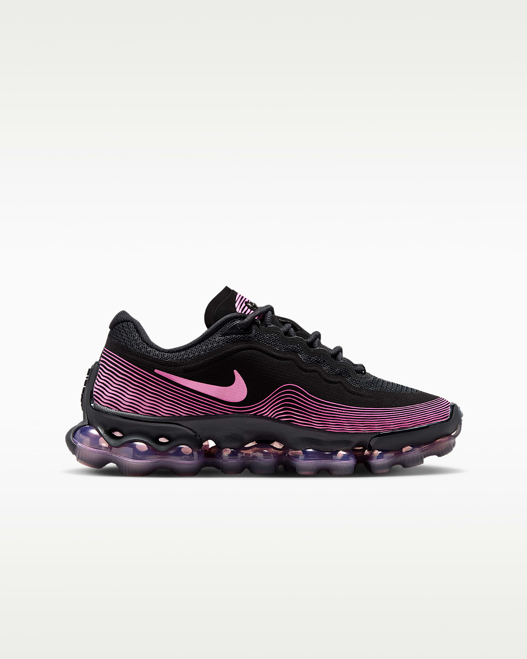 Tenis para niños grandes Nike Air Liquid Max - Negro/Rosa alegre/Rosa amanecer/Plata metalizado