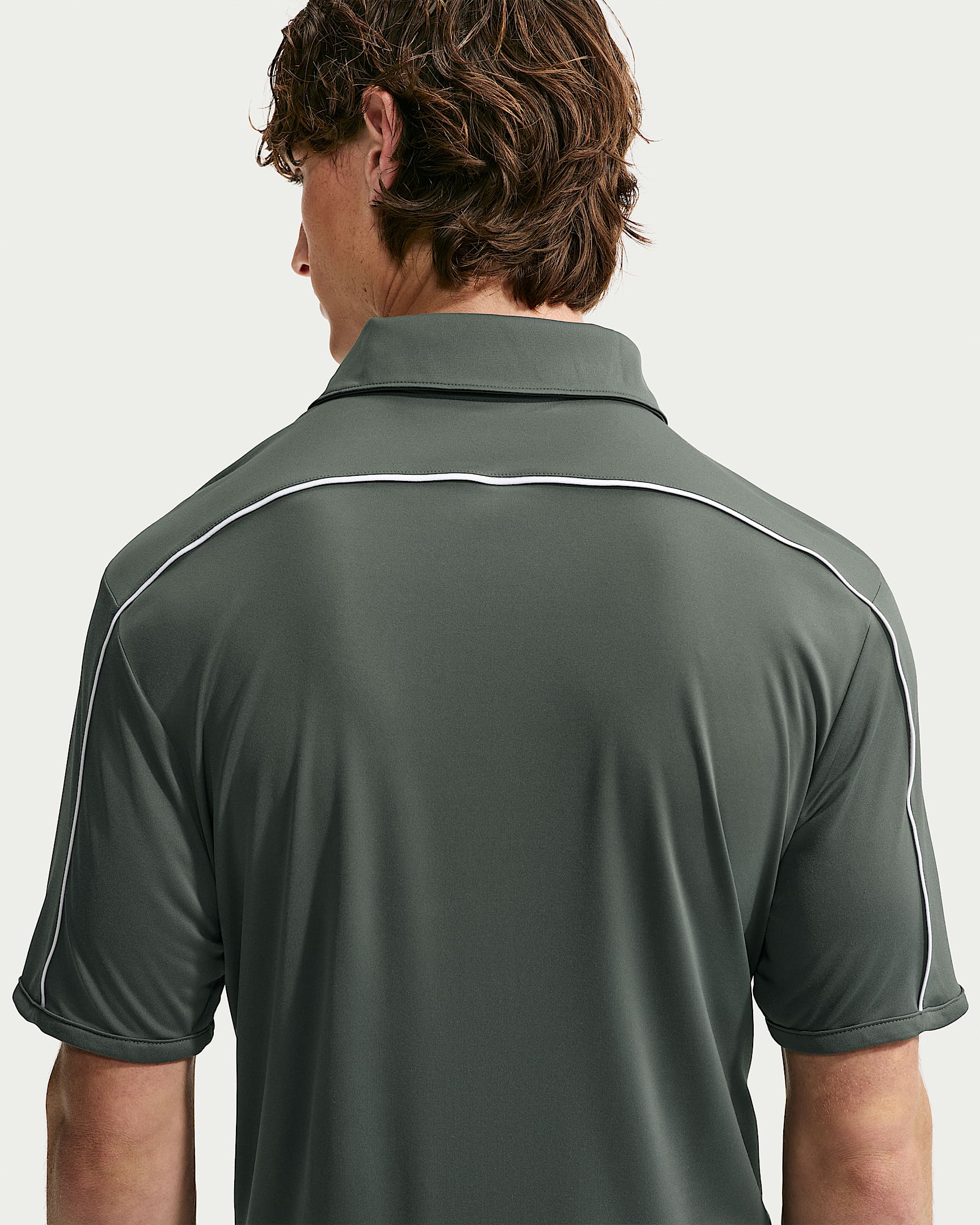 Nike Par Men's Dri-FIT Chest Logo Golf Polo - Camo Green/White