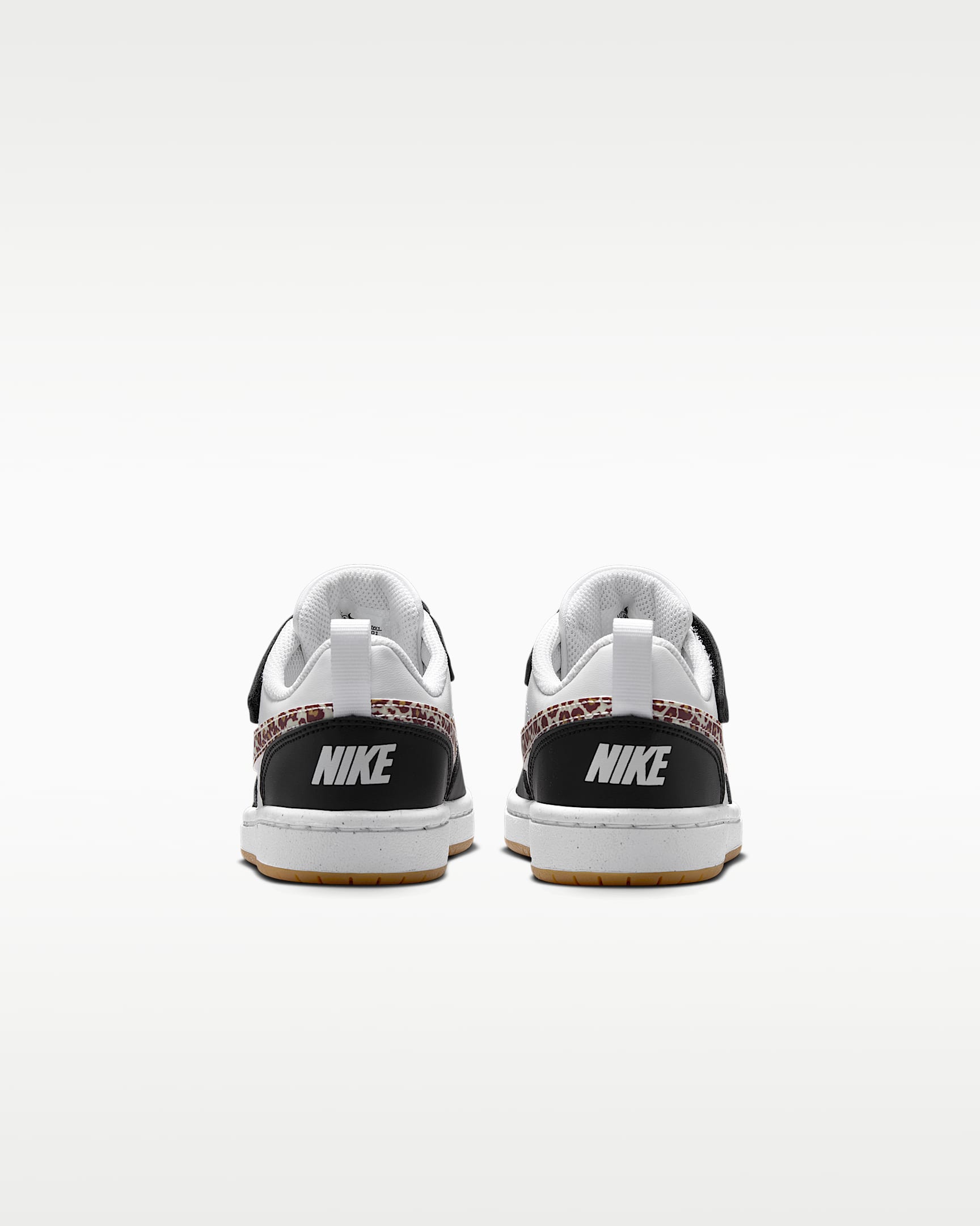 Nike Court Borough Low Kleuterschoenen - Zwart/Wit/Gum Medium Brown/Wit