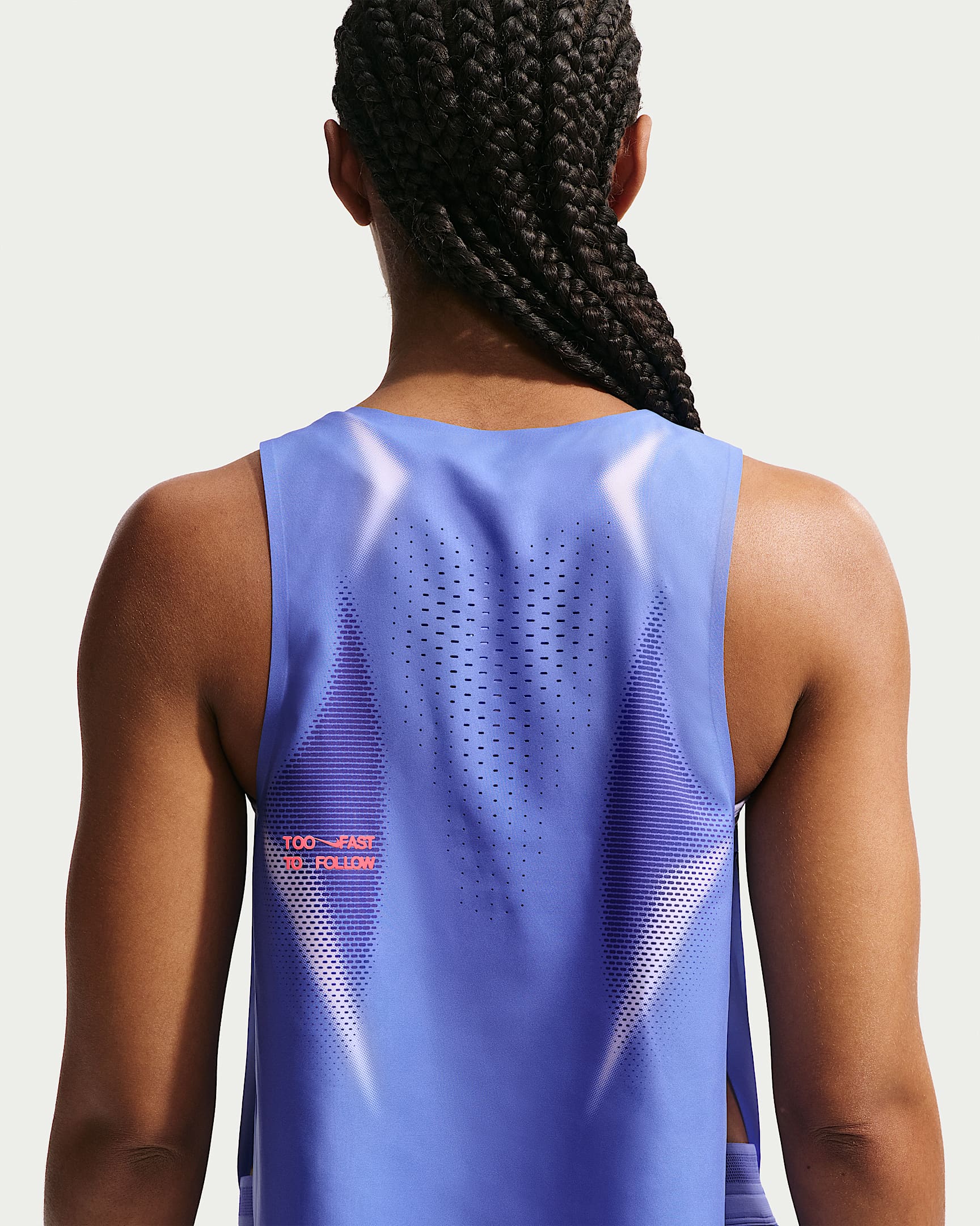 Nike AeroSwift Women's Dri-FIT ADV Cropped Running Tank Top - Sapphire/Hot Lava/Hot Lava