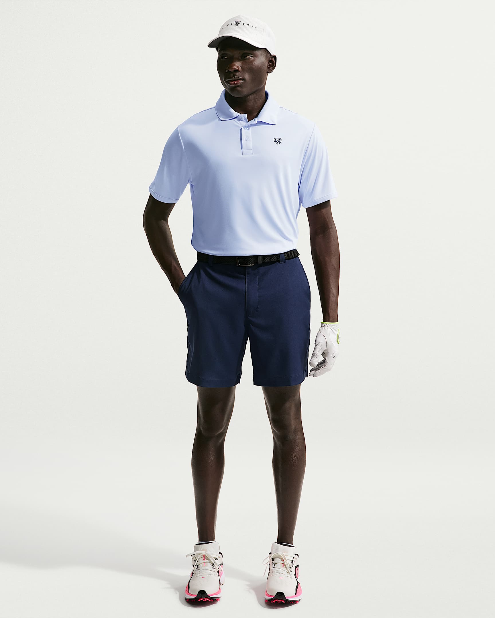 Nike Par Men's Dri-FIT Chest Logo Golf Polo - Football Grey/White