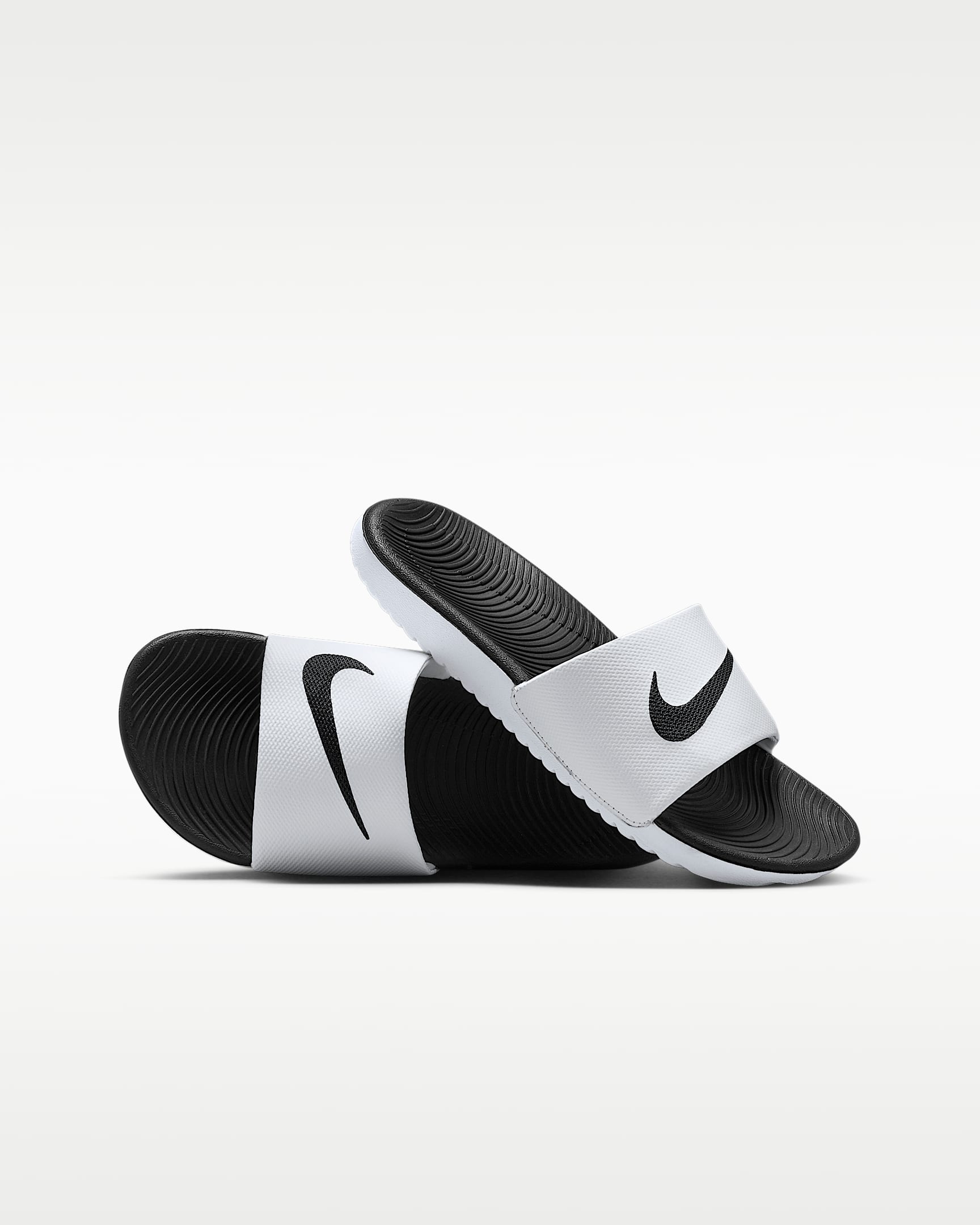 Nike Kawa Little/Big Kids' Slides - White/Black