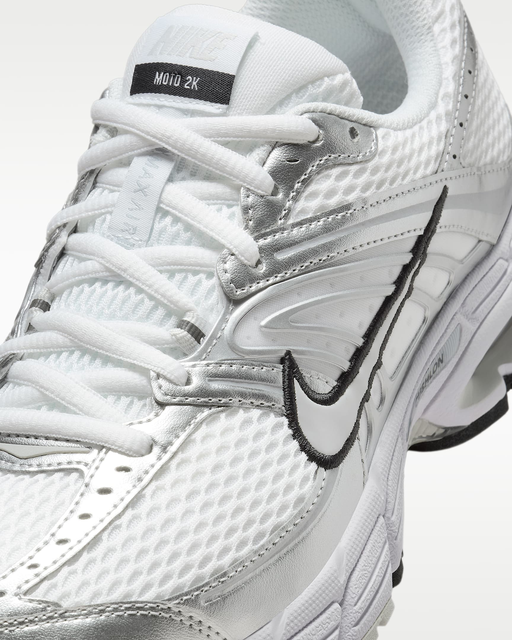 Nike Air Max Moto 2K Women's Shoes with Reflective Accents - White/Metallic Silver/Black/Photon Dust