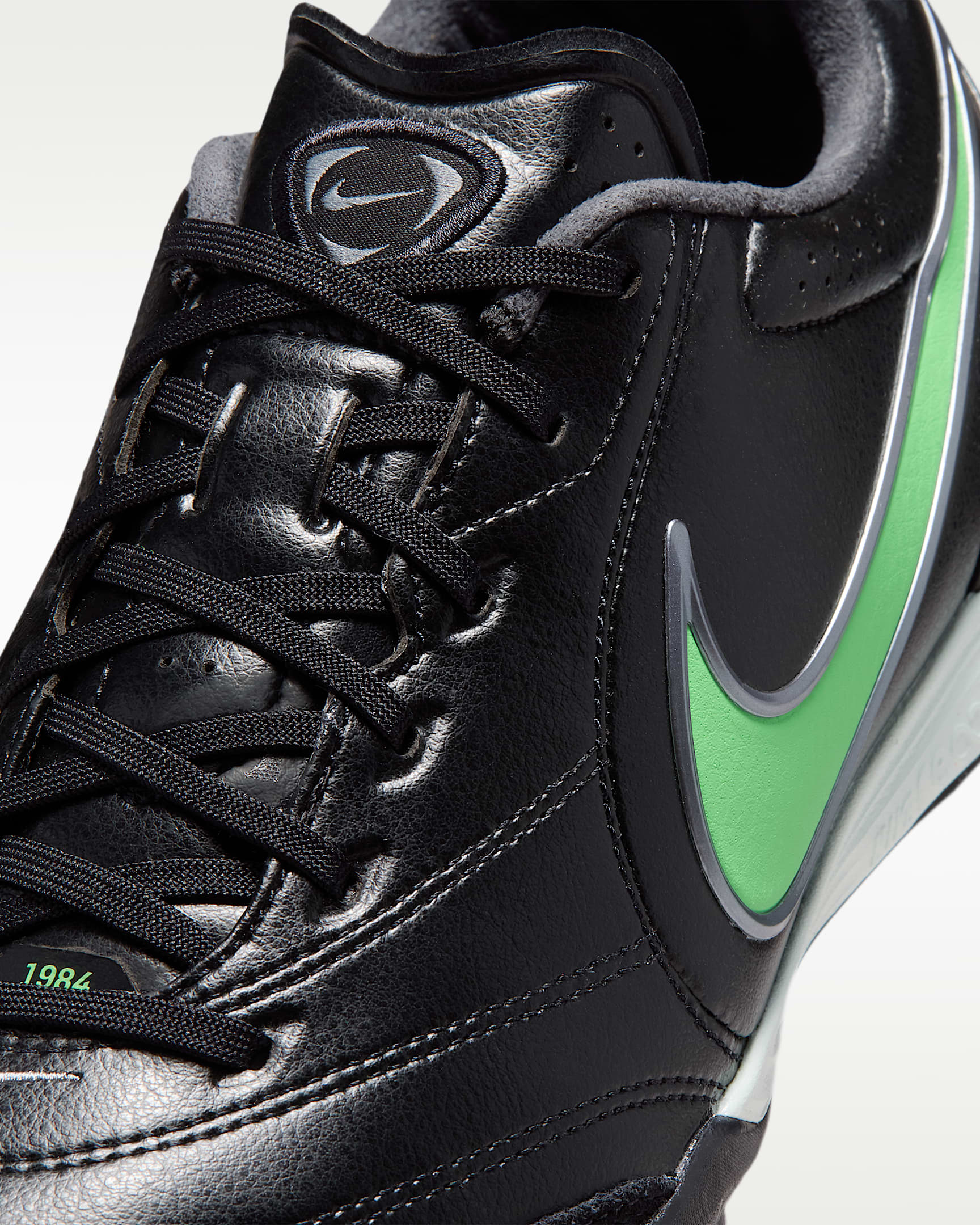 Nike Tiempo Ligera Pro Turf Low-Top Football Shoes - Black/Black/Illusion Green