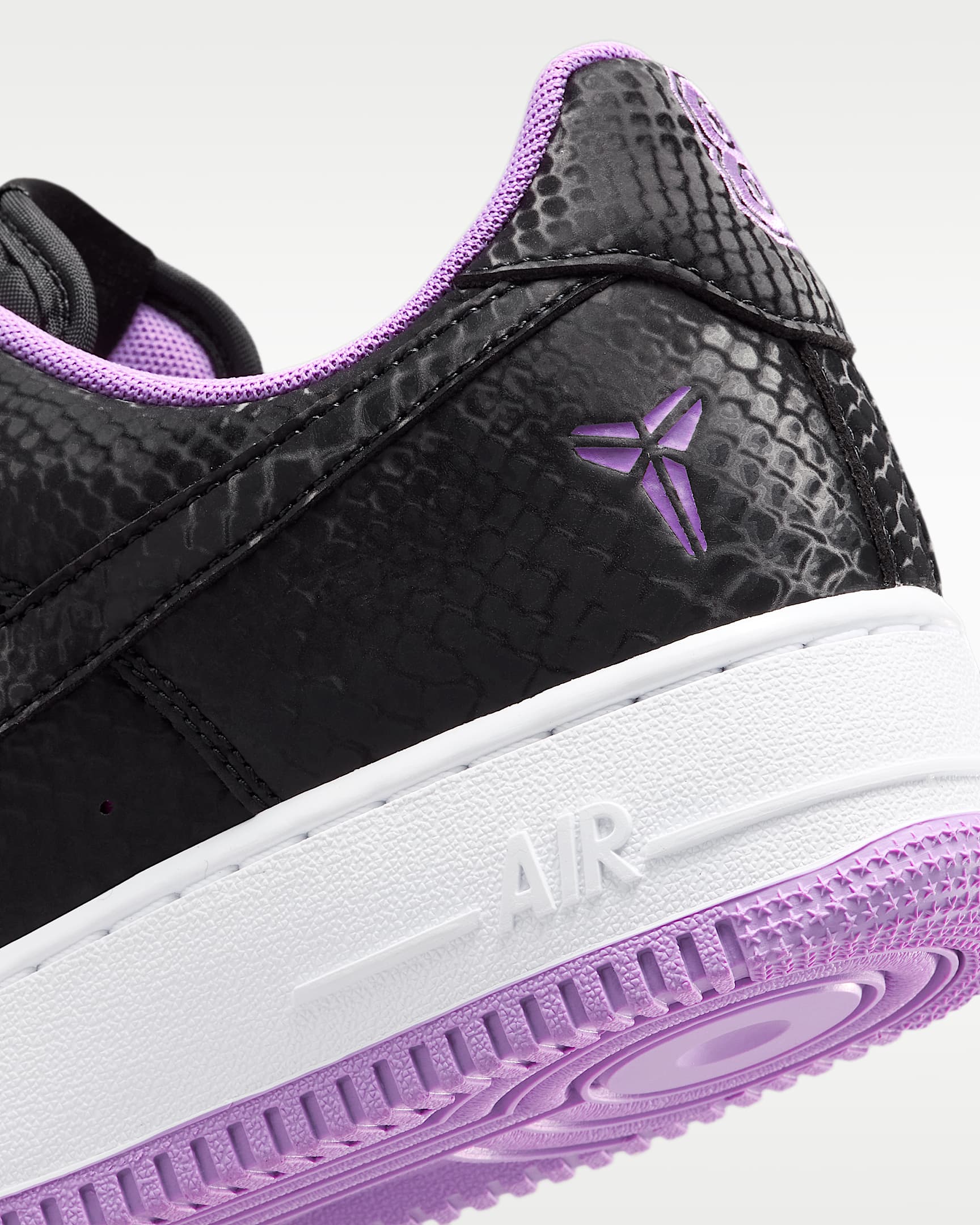 Kobe Air Force 1 Low Schuh (Herren) - Schwarz/Weiß/Purple Stardust