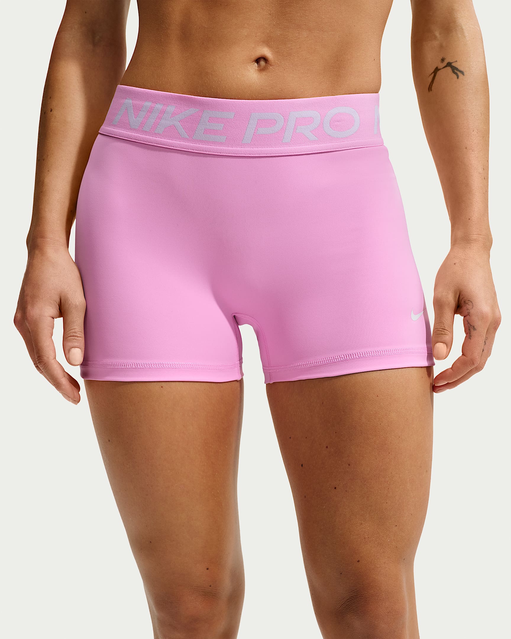 Nike Pro Women's Mid-Rise 7.5cm (approx.) Biker Shorts - Pink Rise/White