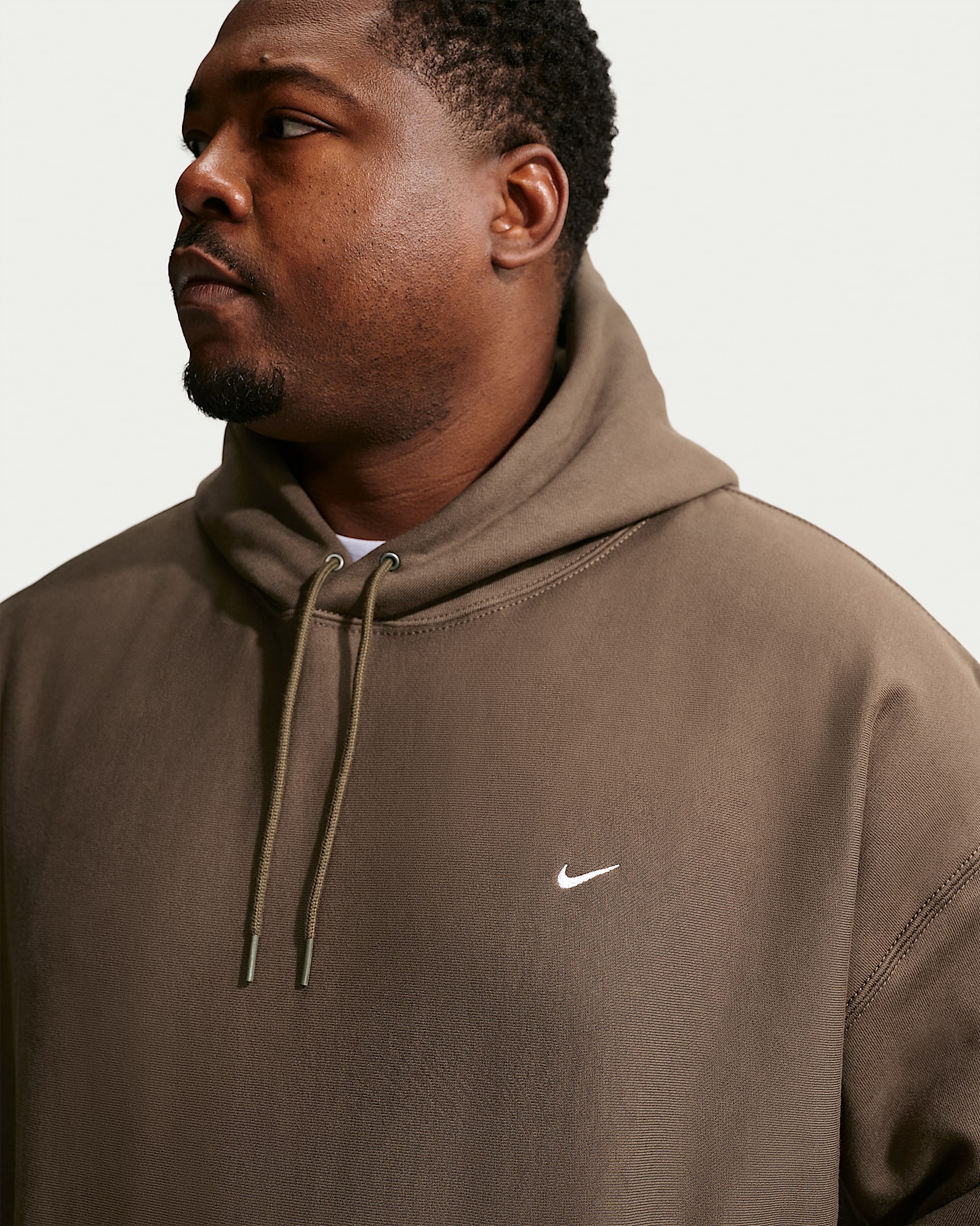 Nike Solo Swoosh Men's Pullover Hoodie - Dark Hazel/White