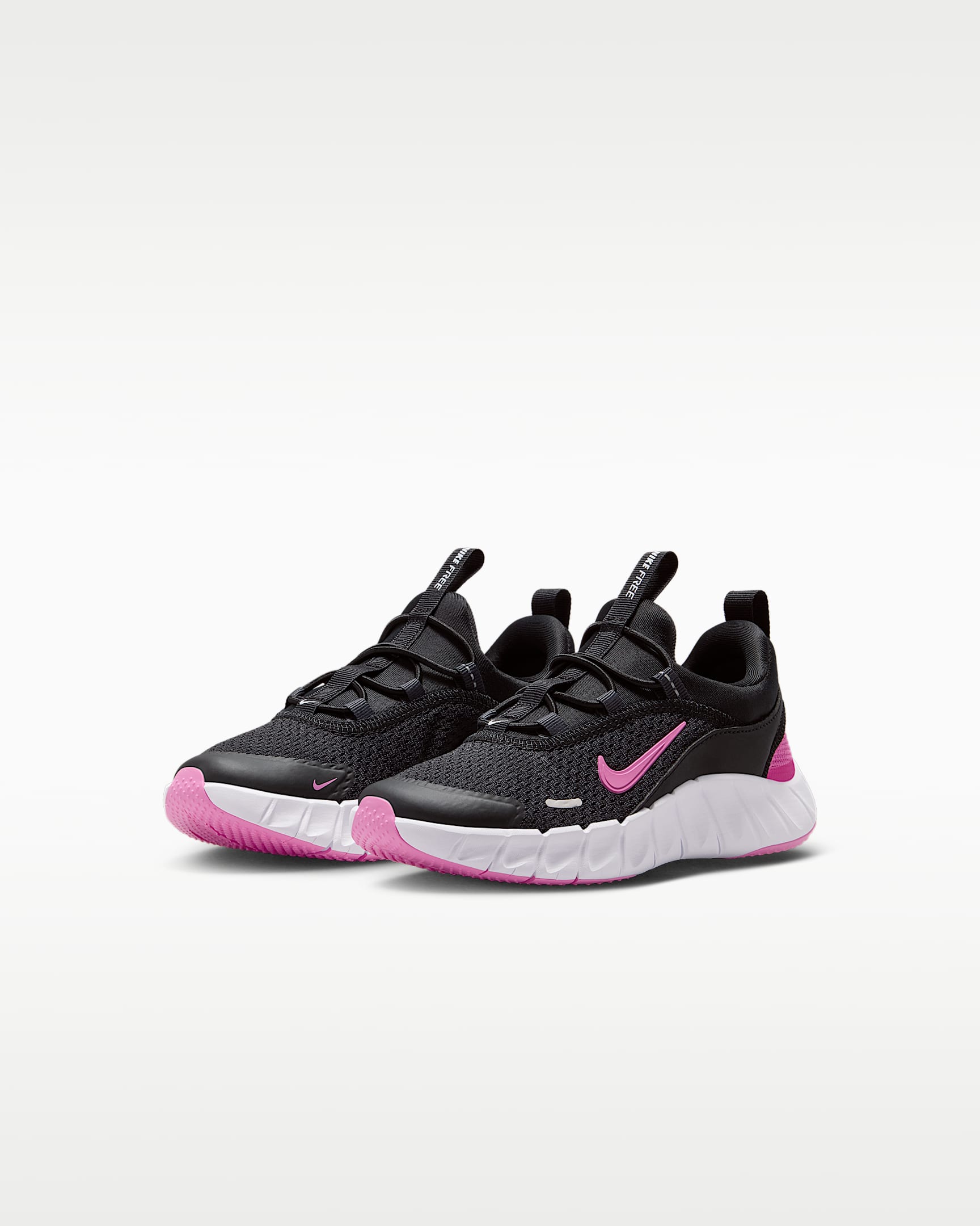Nike Free Ride Younger Kids' Running Shoes - Black/Anthracite/White/Playful Pink