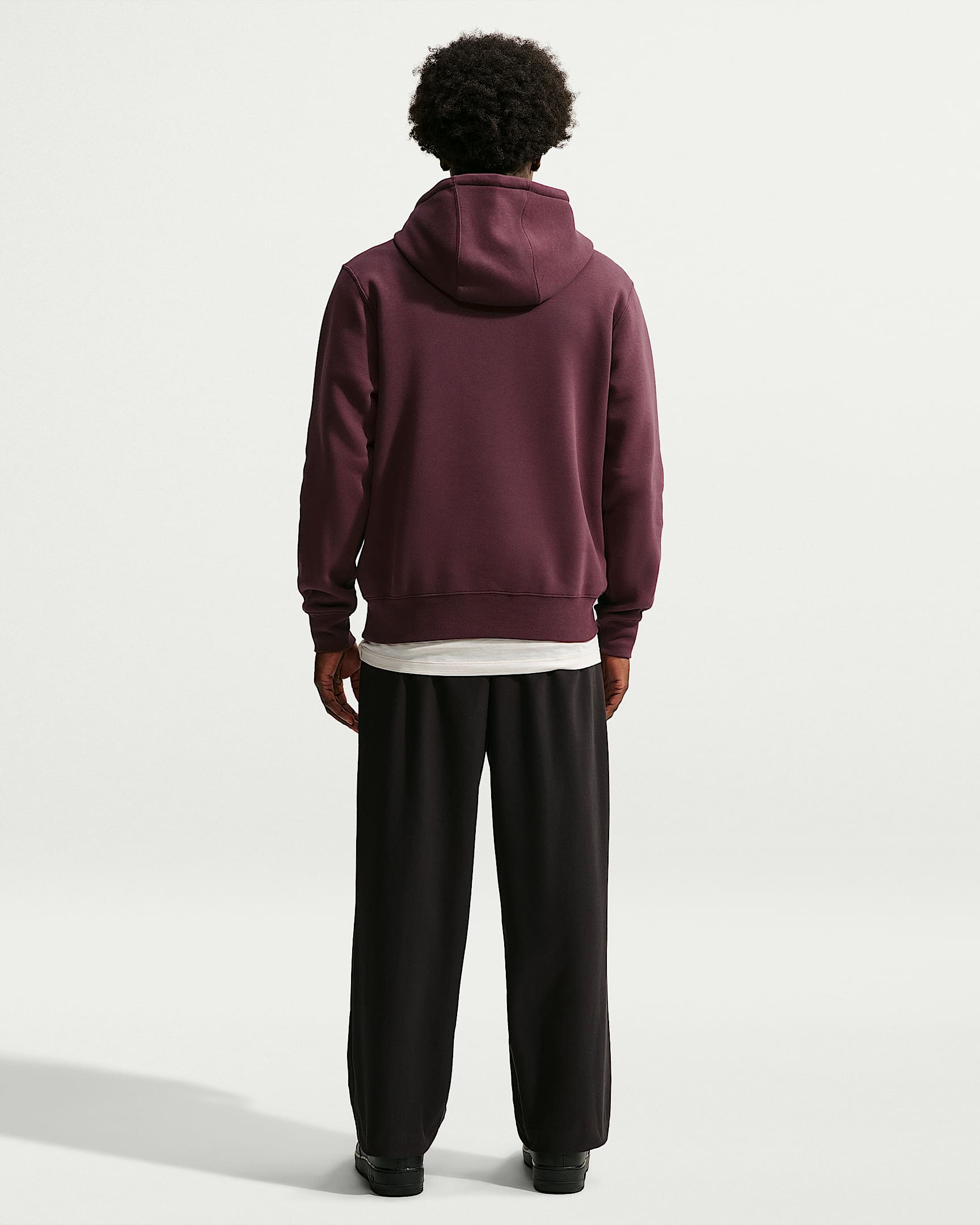 Nike Club Men's Pullover Fleece Hoodie - Burgundy Crush/Burgundy Crush/Metallic Gold