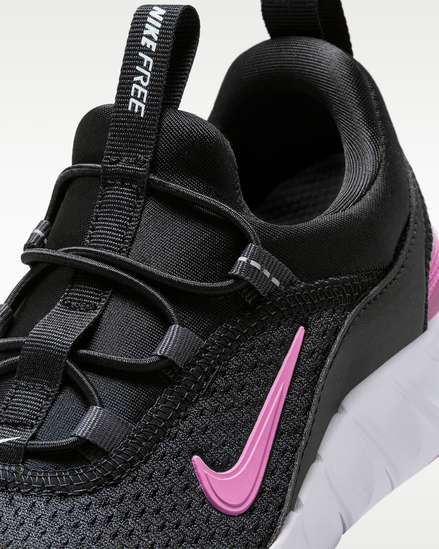 Nike Free Ride Younger Kids' Running Shoes - Black/Anthracite/White/Playful Pink