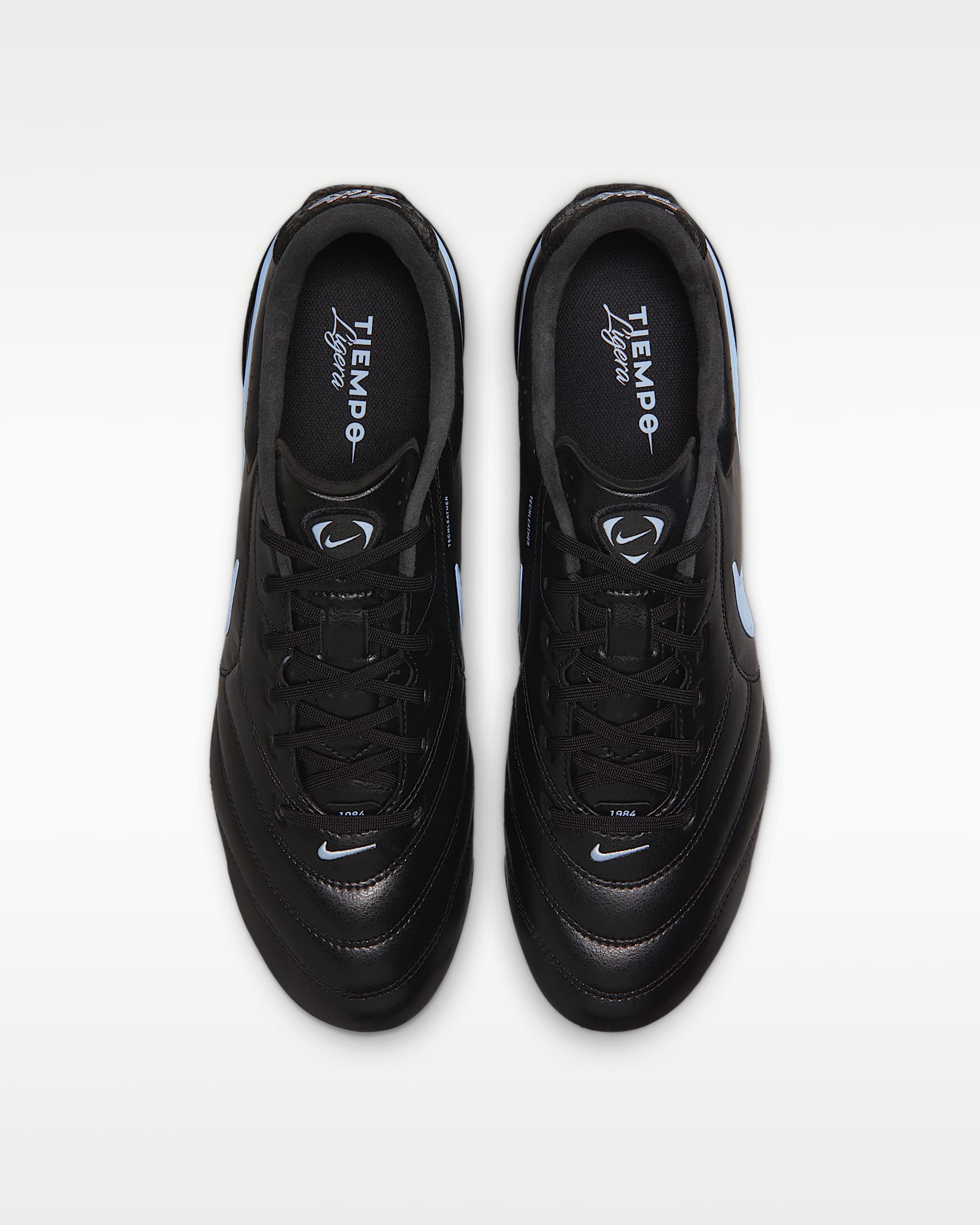 Nike Tiempo Ligera Pro Firm-Ground Low-Top Soccer Cleats - Black/Ice Blue/Obsidian