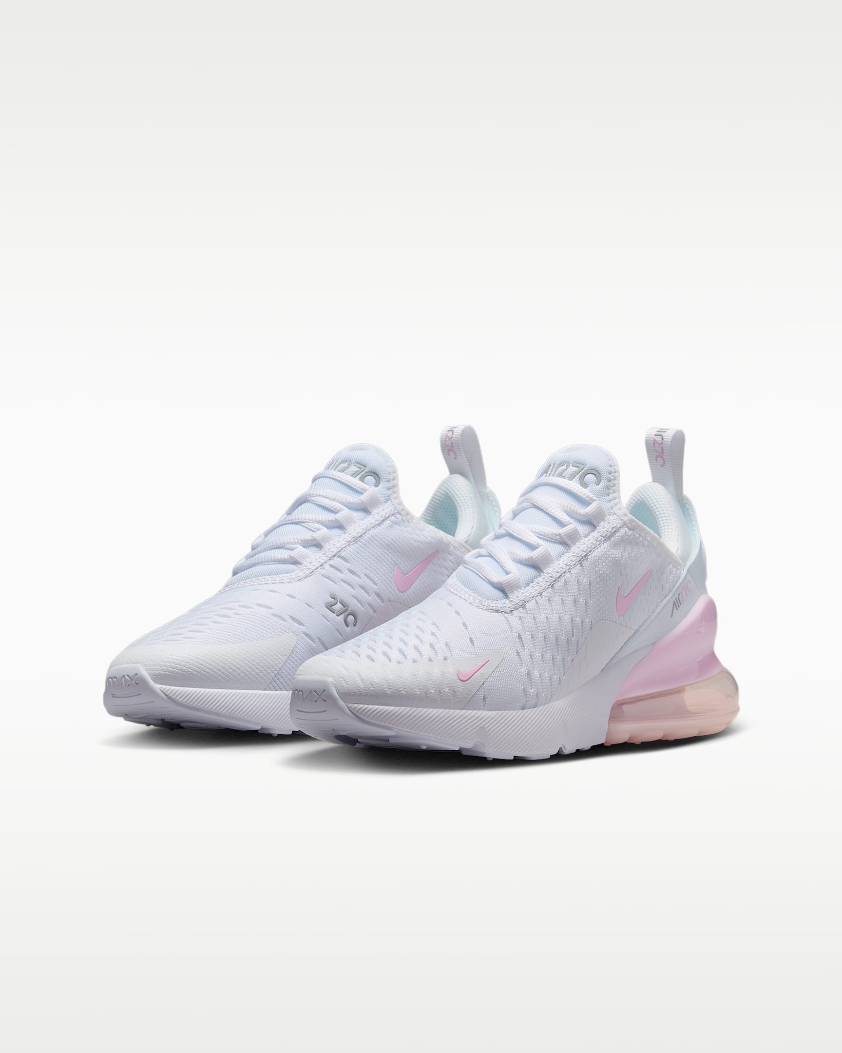 Nike Air Max 270 Older Kids' Shoes - White/Light Smoke Grey/Pink Foam