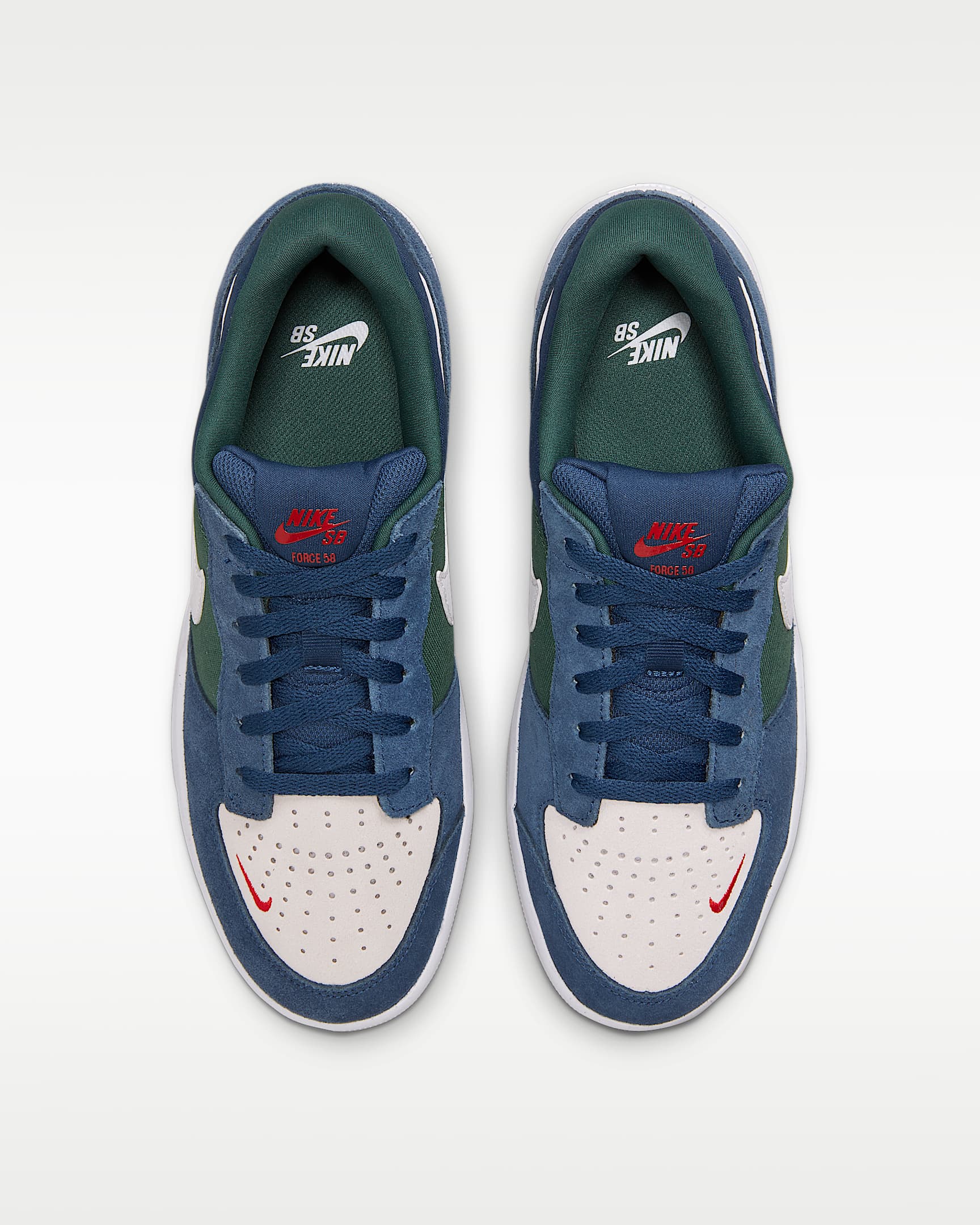 Nike SB Force 58 Skate Shoe - Navy/Noble Green/White/Summit White