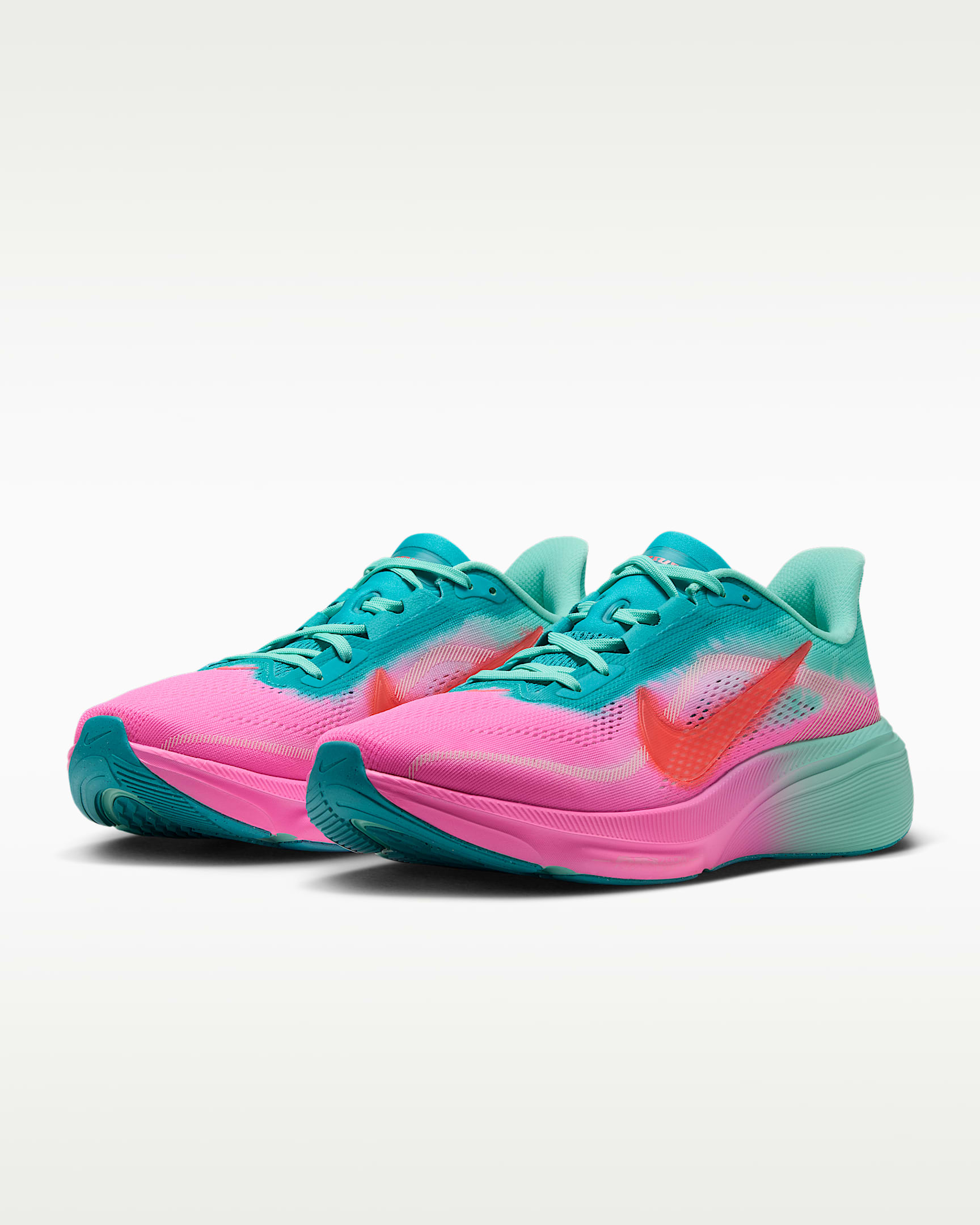 Nike Pegasus 42 hardloopschoenen voor heren (straat) - Pink Spell/Bleached Turquoise/Dusty Cactus/Laser Crimson