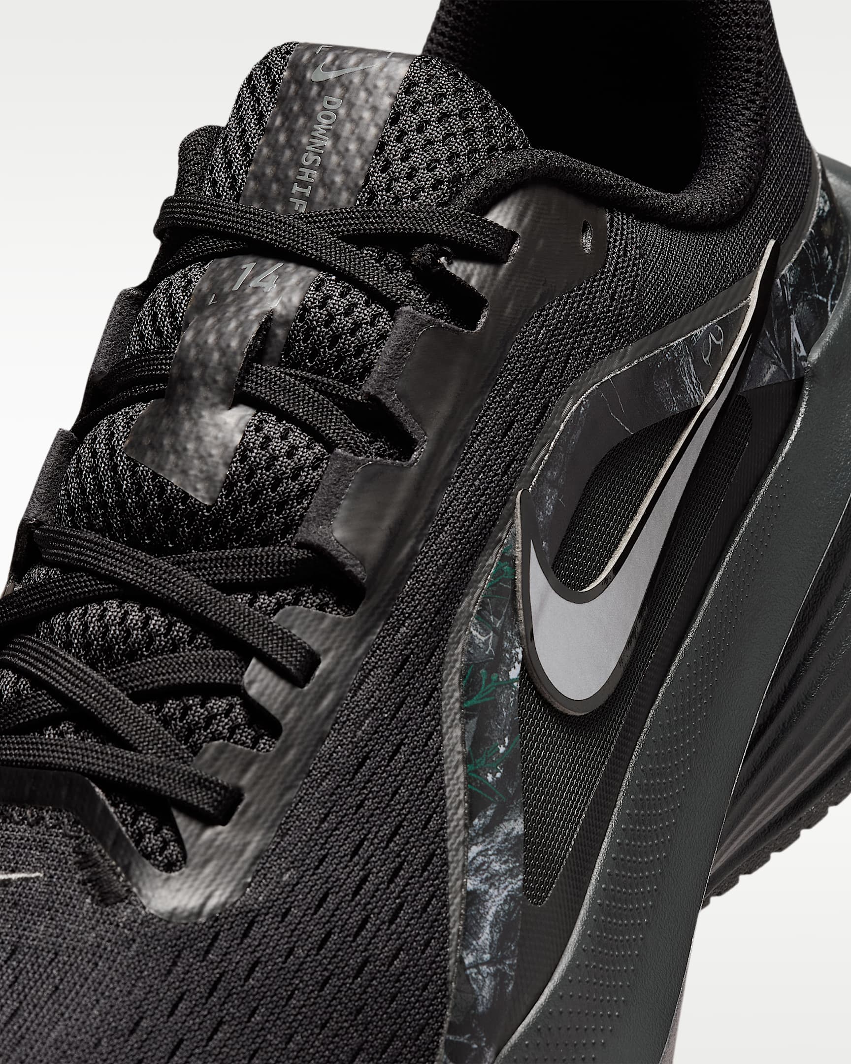 Nike Downshifter 14 Men's Realtree® Road-Running Shoes - Black/Dark Smoke Grey/Iron Grey/Metallic Dark Grey