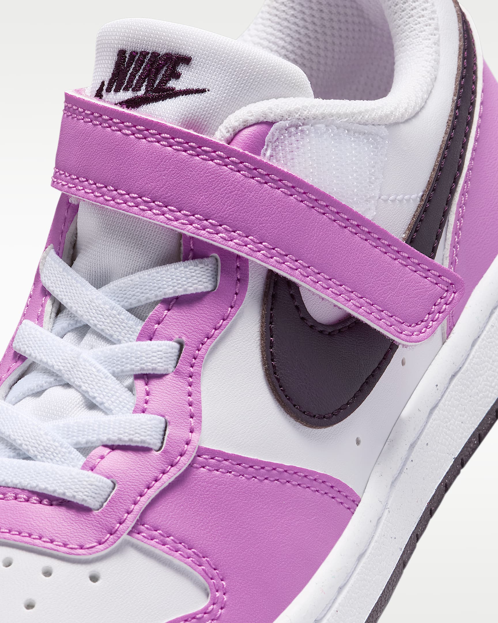Tenis para niños de preescolar Nike Court Borough Low Recraft - Blanco/Magenta claro/Blanco/Burdeos ceniza
