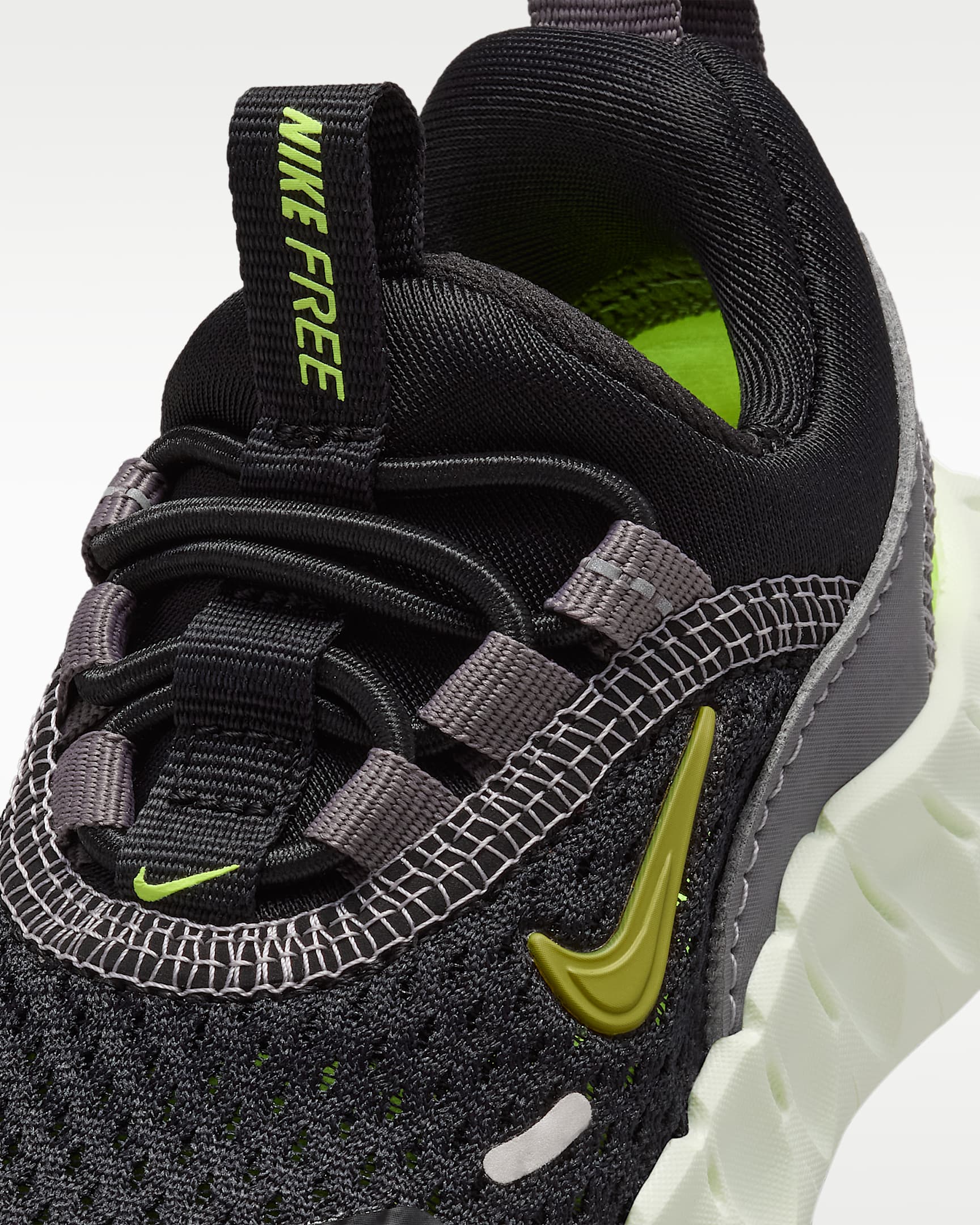 Tenis para bebé e infantil Nike Free Ride - Negro/Punta de Lápiz/Hielo volt/Cuarzo azafrán