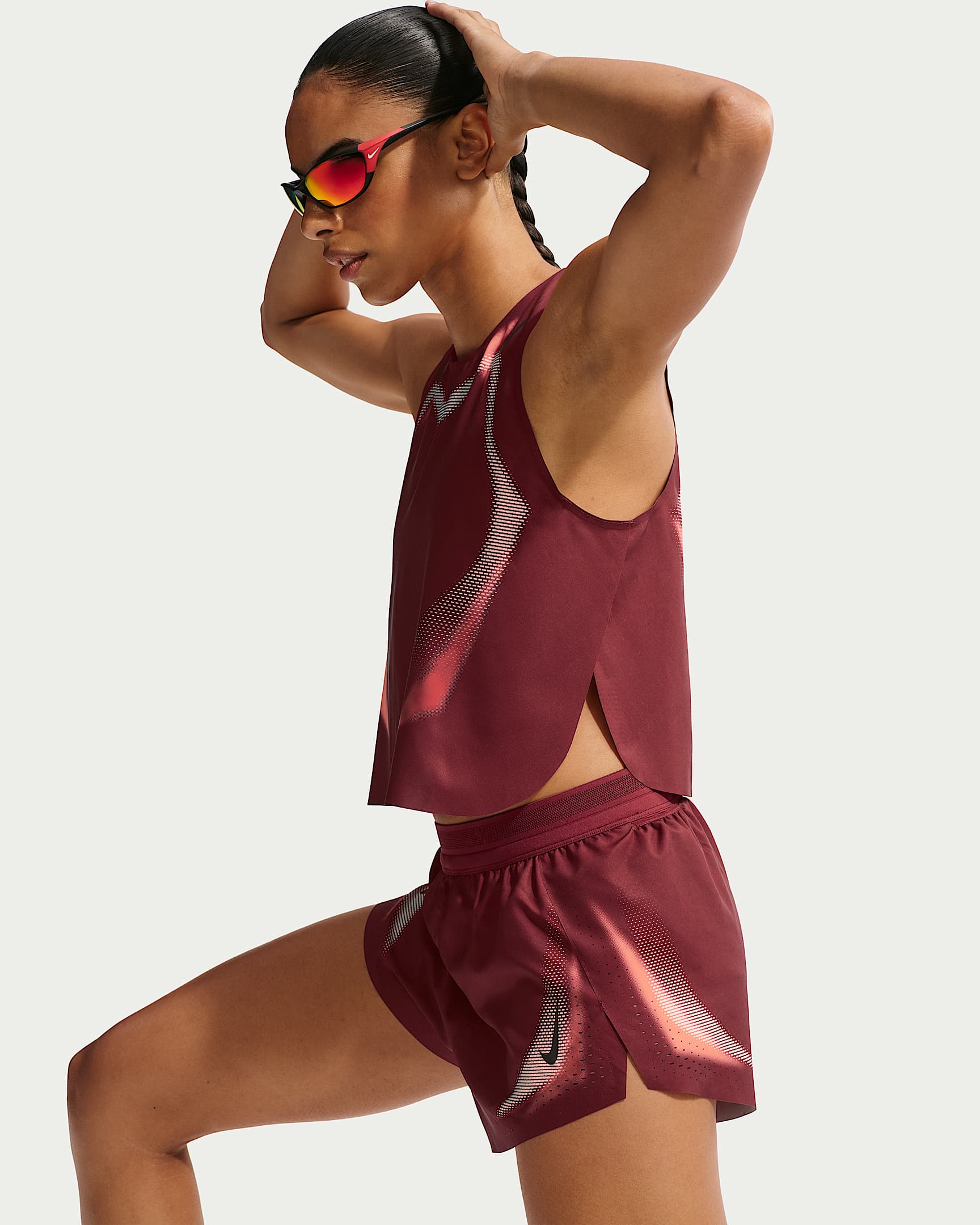 Nike AeroSwift Women's Dri-FIT ADV Cropped Running Tank Top - Team Red/Black/Black