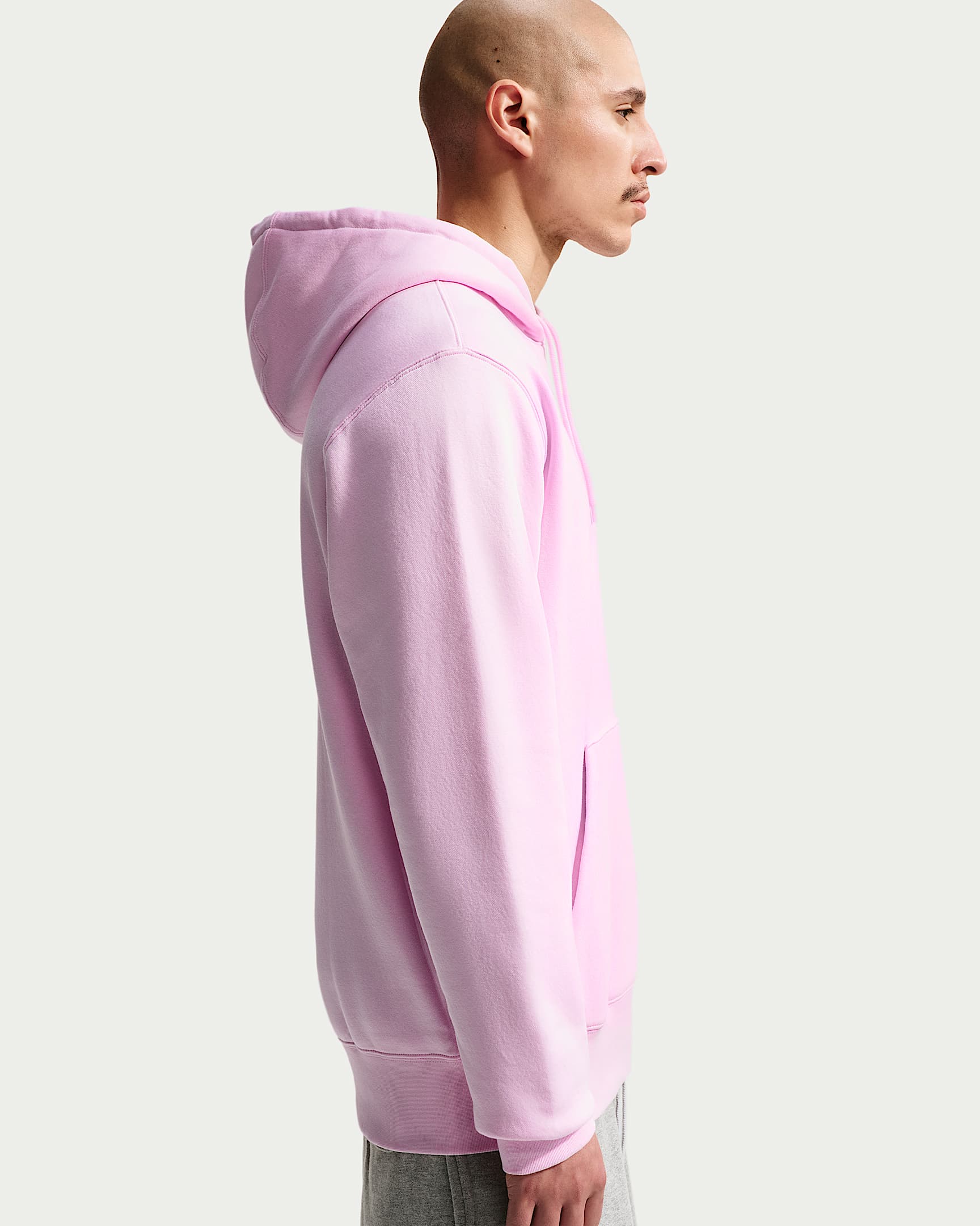 Męska dzianinowa bluza z kapturem Nike Club - Pink Foam/Pink Foam/Biel