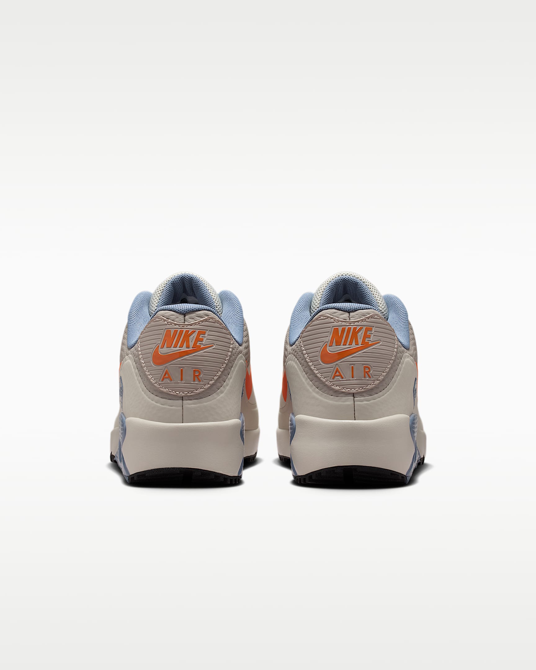 Nike Air Max 90 G Golfschuh - Moon Particle/Light Bone/Ashen Slate/Safety Orange