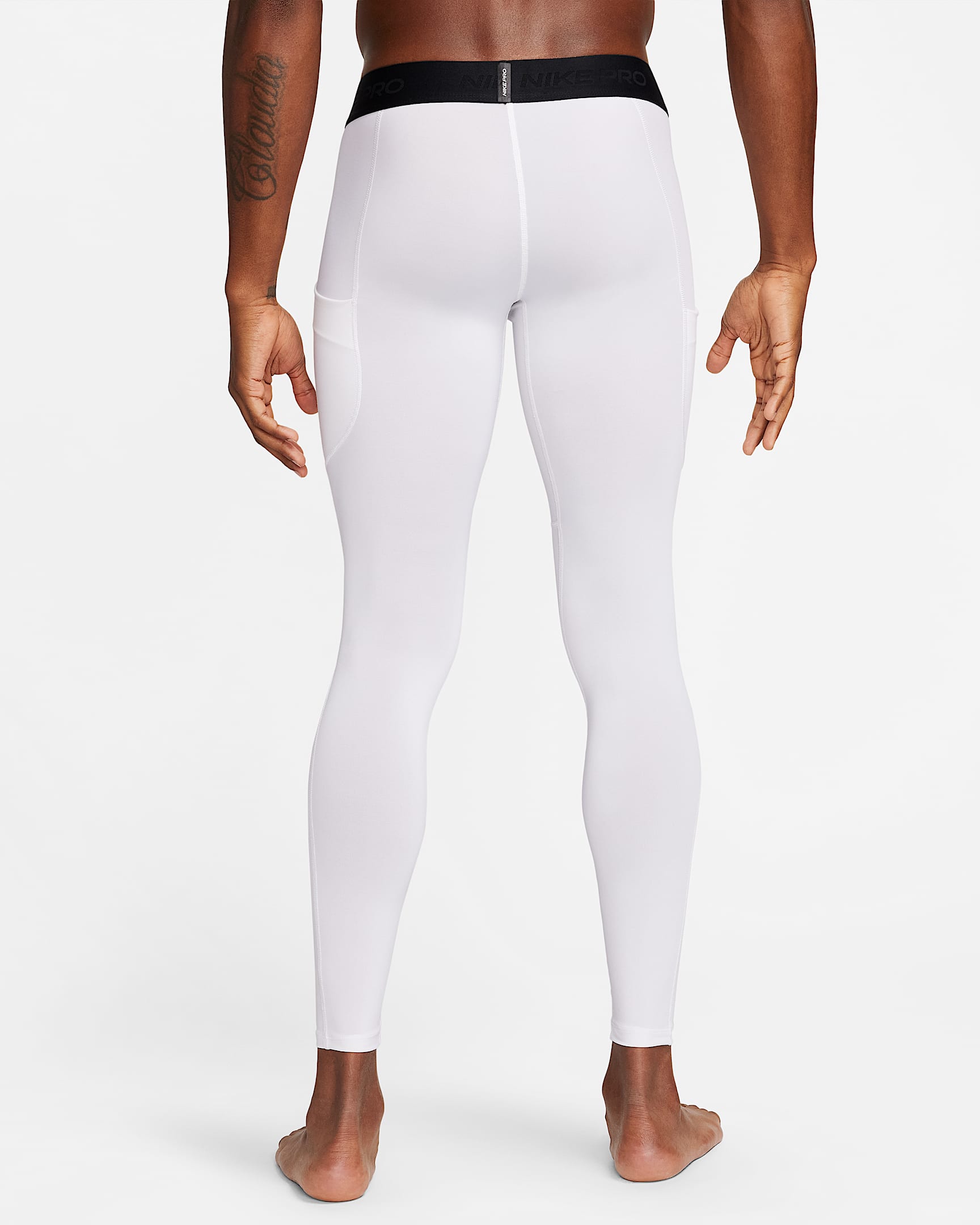 Nike Pro Men's Dri-FIT Fitness Tights - White/Black