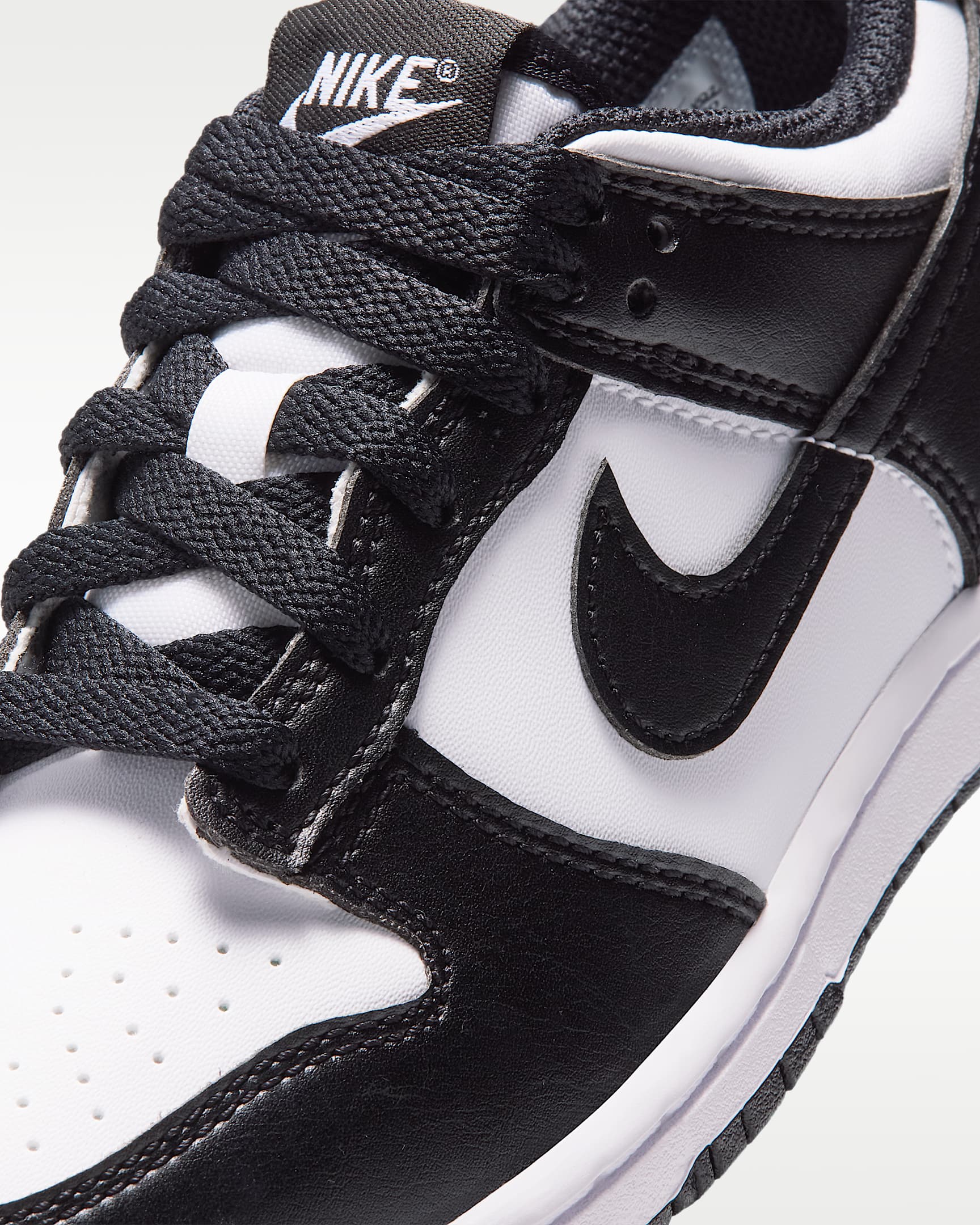 Nike Dunk Low Younger Kids' Shoes - White/White/Black