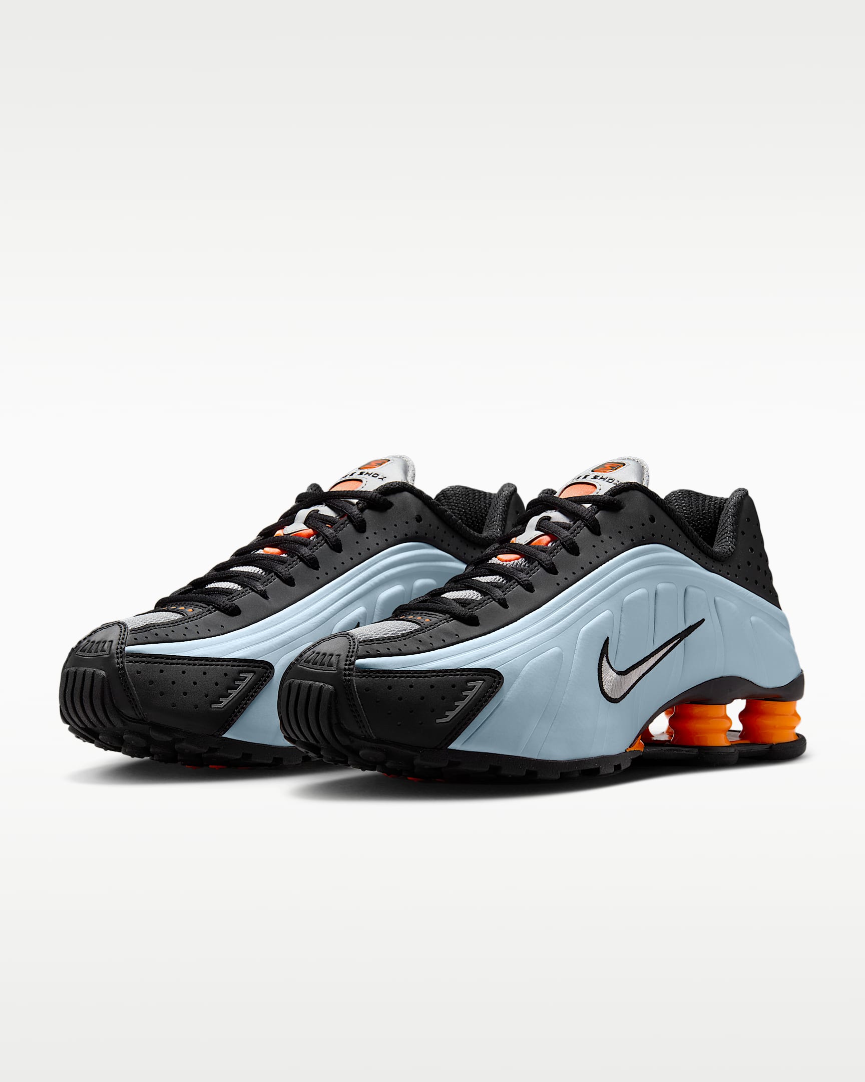 Tenis para mujer Nike Shox R4 - Tinte azul/Naranja total/Negro/Plata metalizado