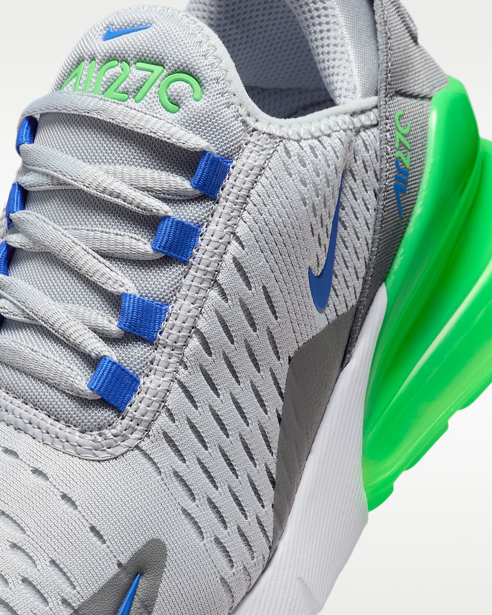 Nike Air Max 270 Older Kids' Shoes - Wolf Grey/Smoke Grey/Green Spark/Racer Blue