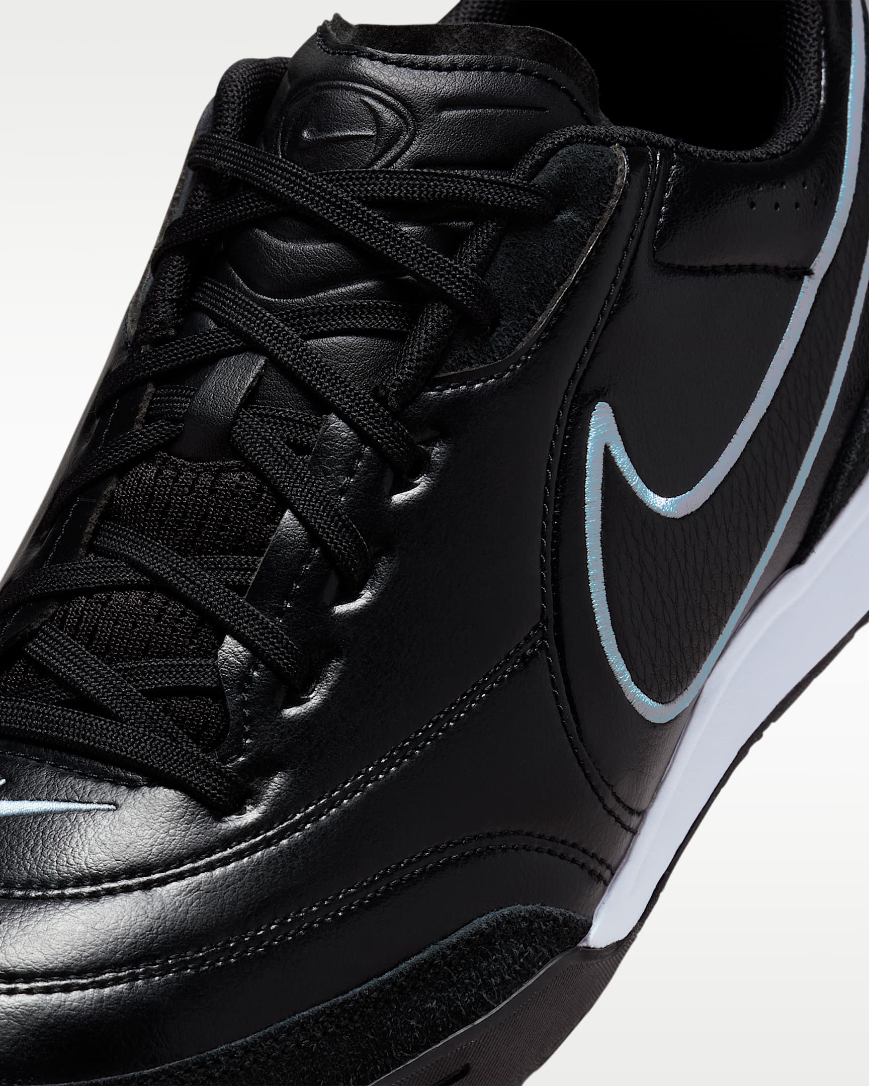 Nike Tiempo Streetgato Indoor/Court Low-Top Soccer Shoes - Black/Ice Blue/Obsidian