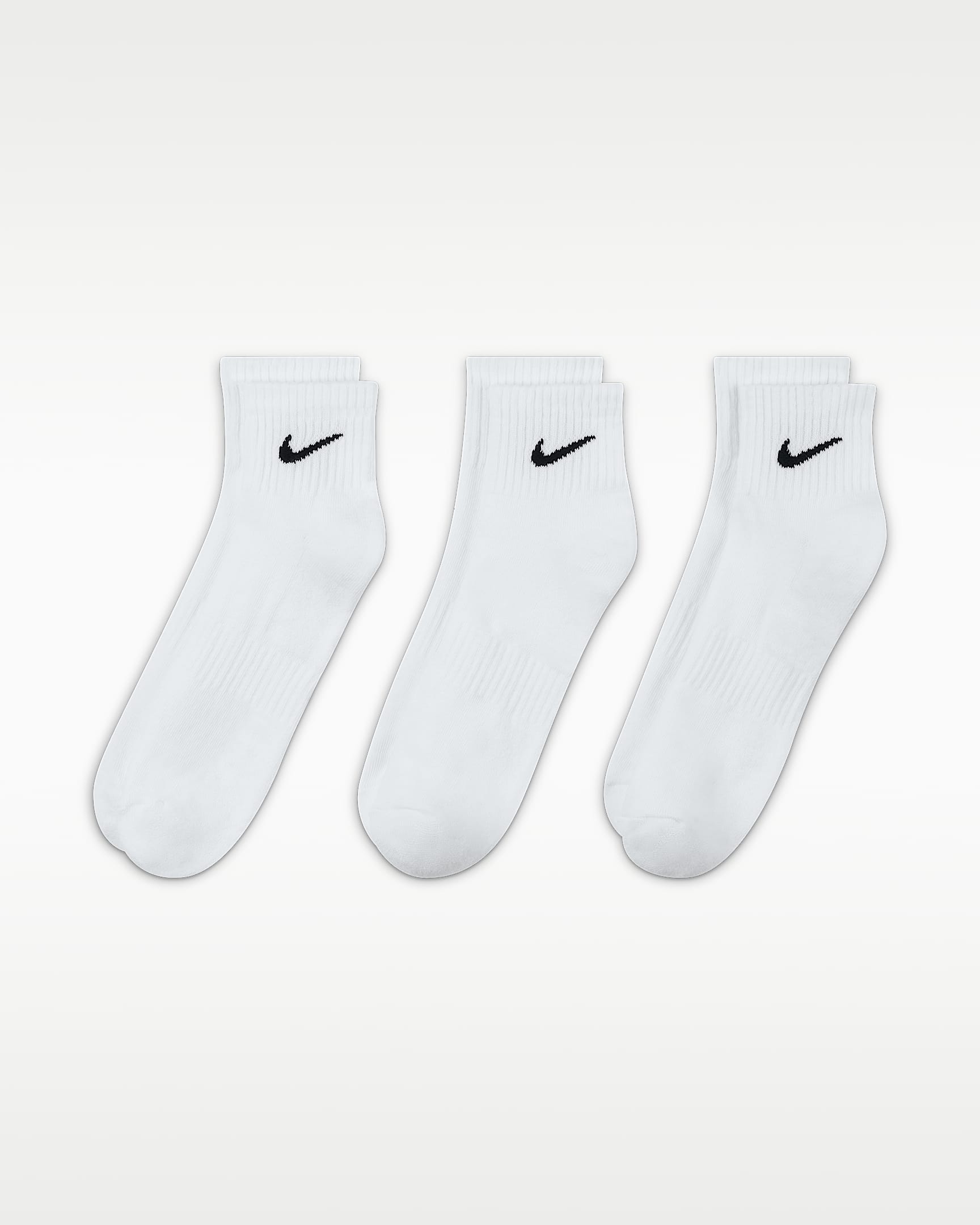 Nike Everyday Cushioned Training Ankle Socks (3 Pairs) - White/Black