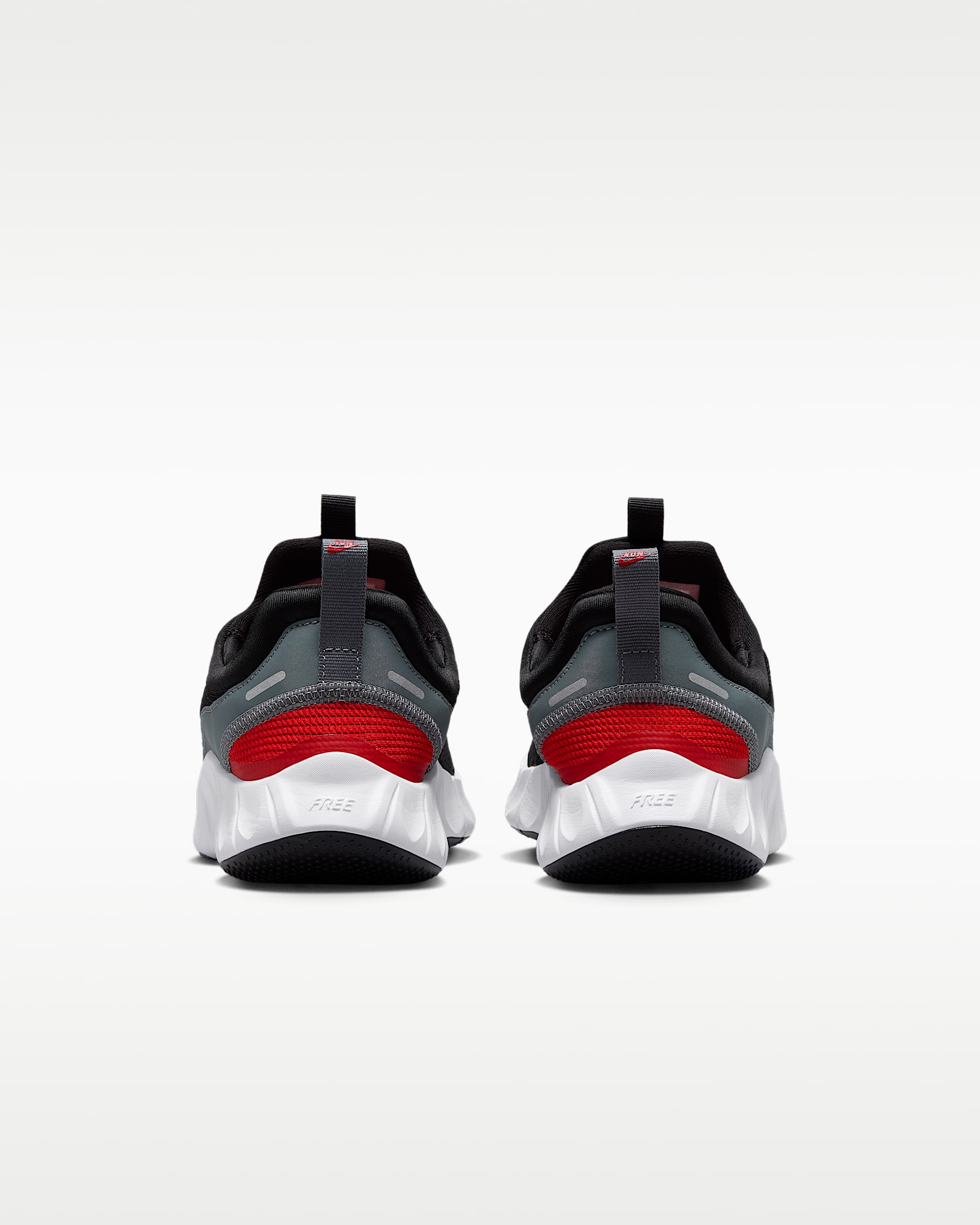 รองเท้าวิ่งเด็กโต Nike Free Ride - ดำ/Cool Grey/University Red/ขาว