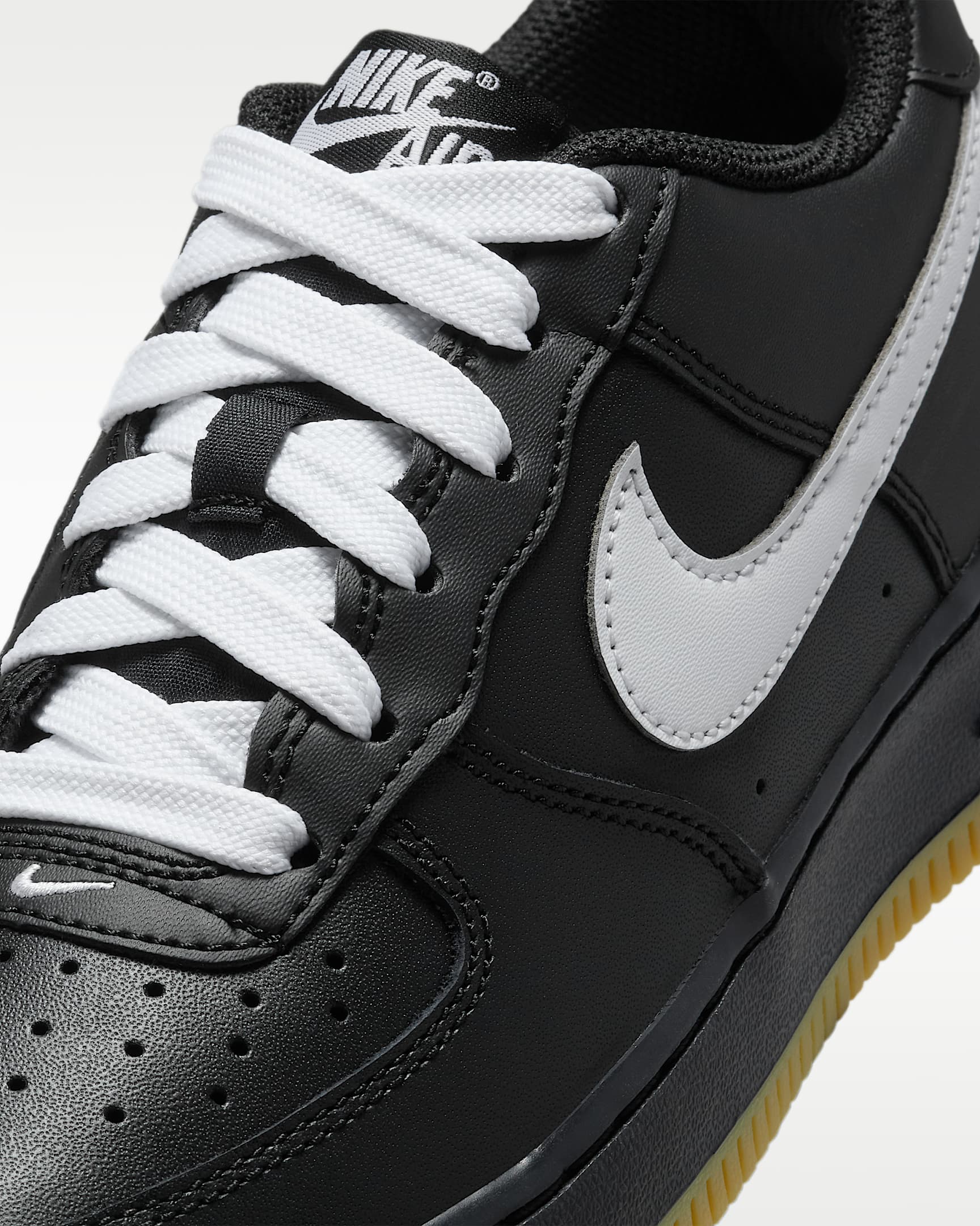 Nike Air Force 1 LV8 Big Kids' Shoes - Black/Gum Light Brown/White