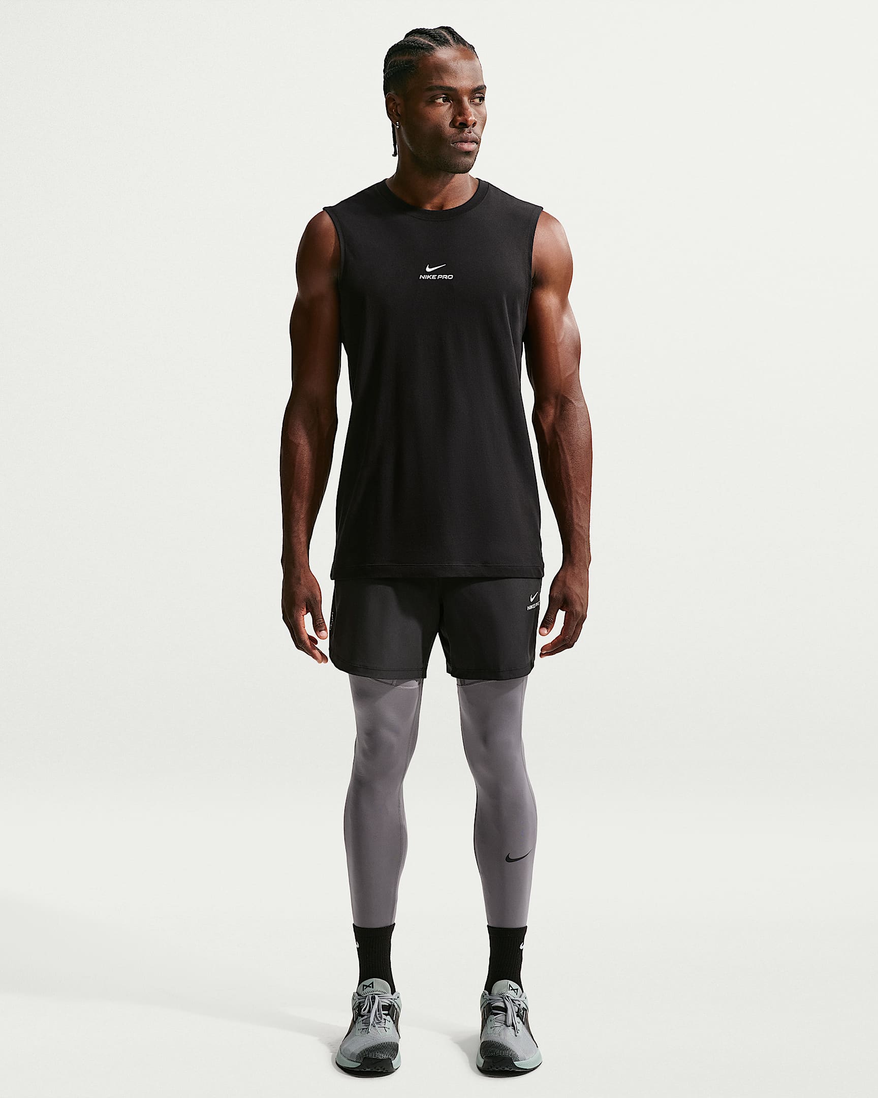 Legging de fitness Dri-FIT Nike Pro pour homme - Smoke Grey/Noir