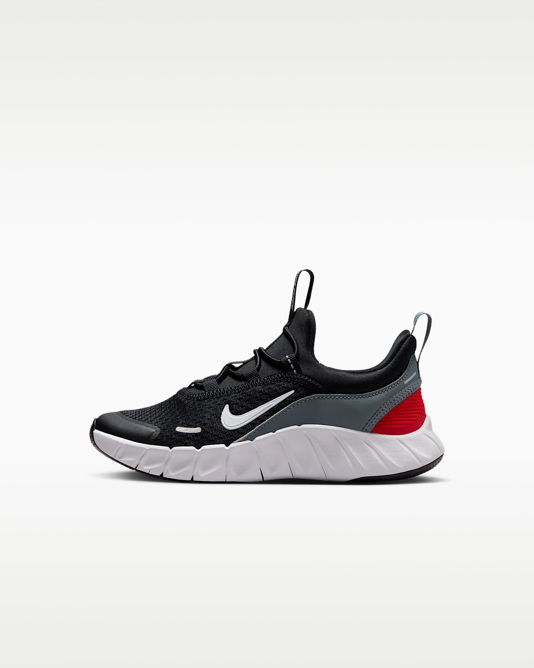 Nike Free Ride-løbesko til mindre børn - sort/Cool Grey/University Red/hvid