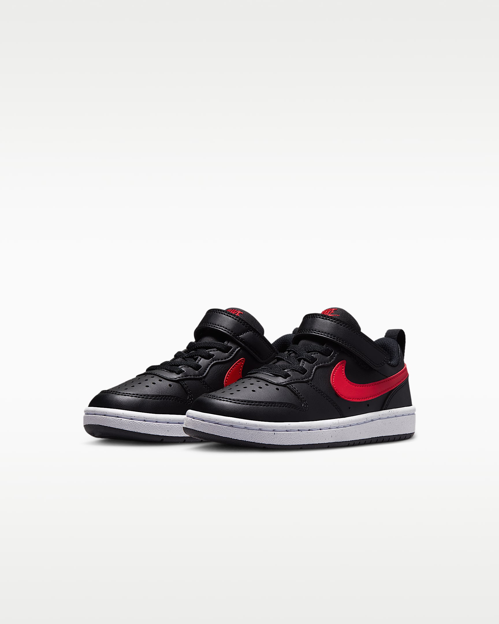 Nike Court Borough Low Recraft Younger Kids' Shoes - Black/White/University Red