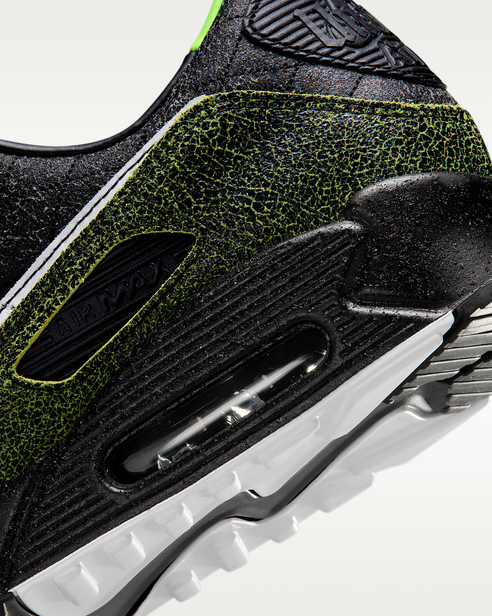 Tenis para hombre Nike Air Max 90 "Tiempo" - Negro/Negro/Verde voltaje/Blanco