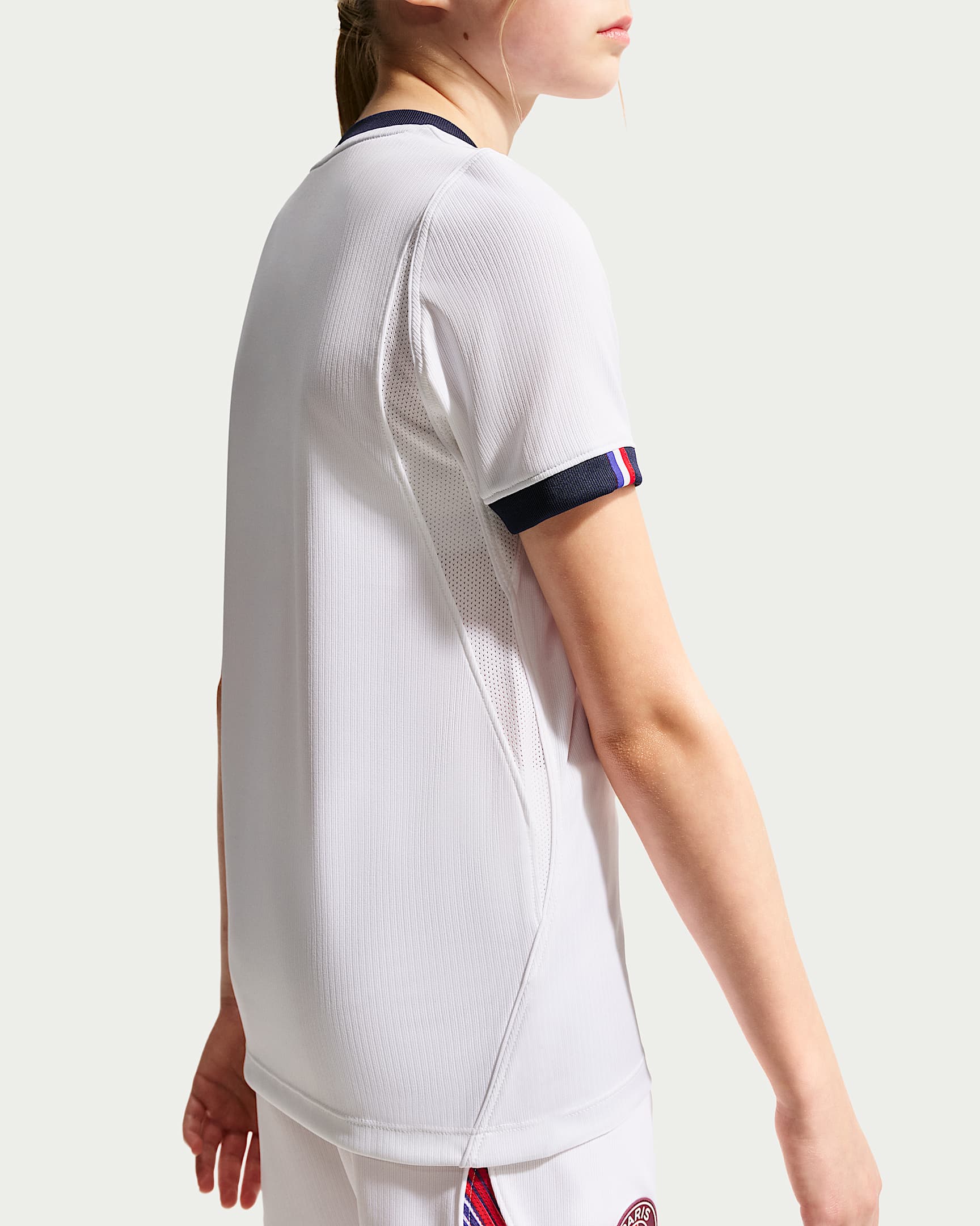 Maillot de foot Replica Nike Dri-FIT Paris Saint-Germain 2026/27 Stadium Extérieur pour pré-ado - Blanc/College Navy/Global Red/College Navy