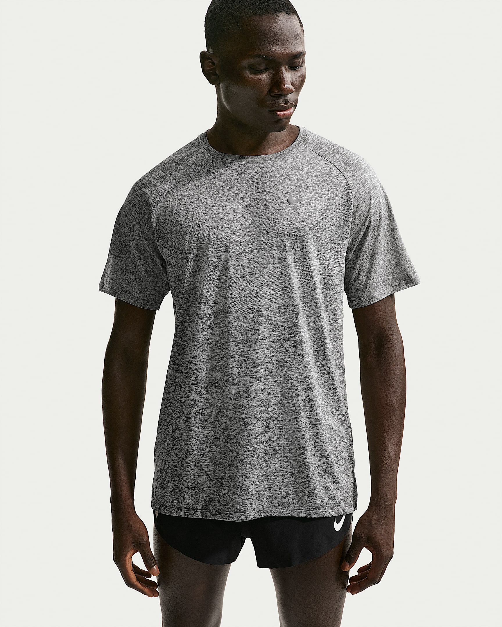 Nike Stride Men's Dri-FIT ADV Short-Sleeve Running Top - Smoke Grey/Heather
