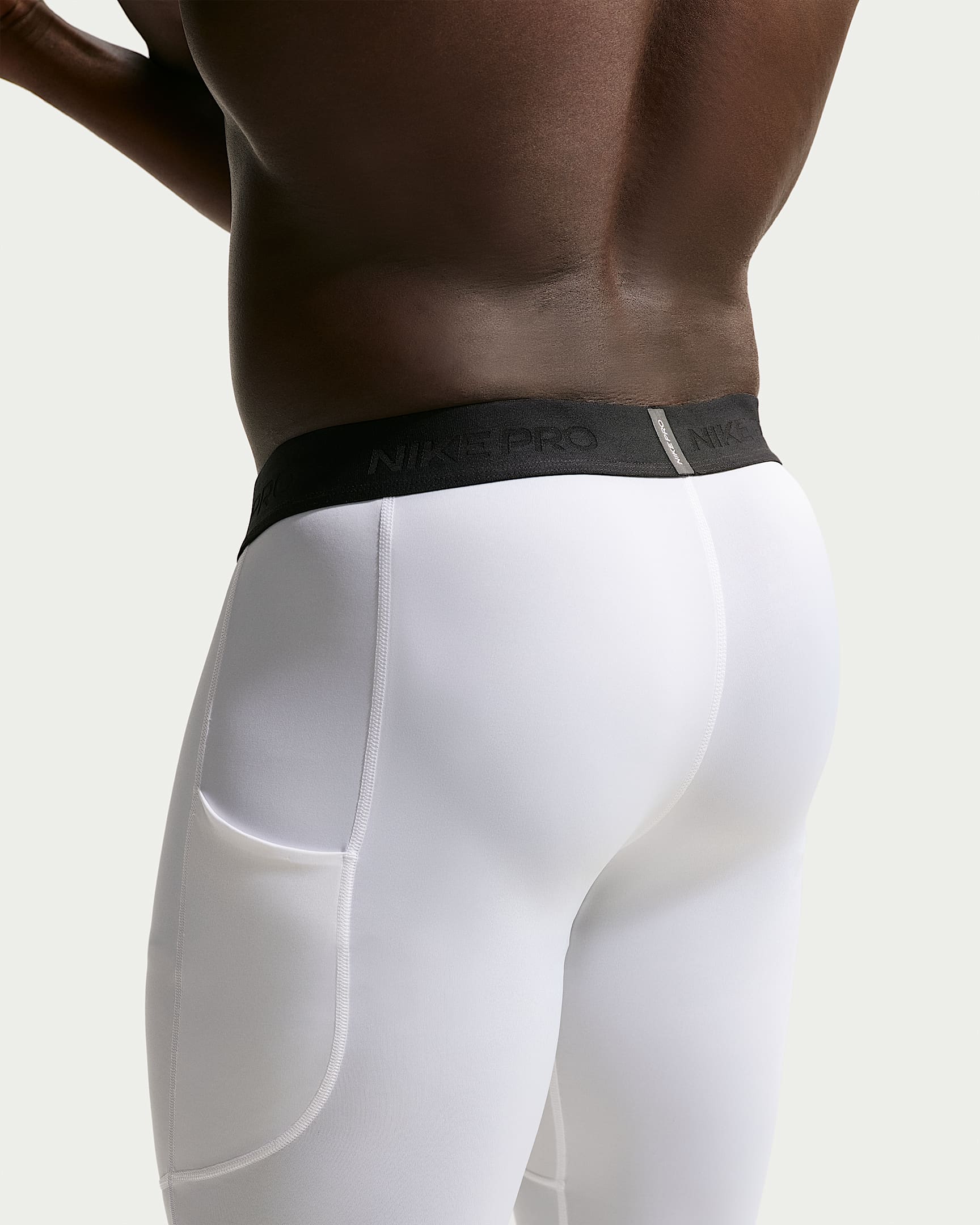 Nike Pro Men's Dri-FIT Fitness Tights - White/Black