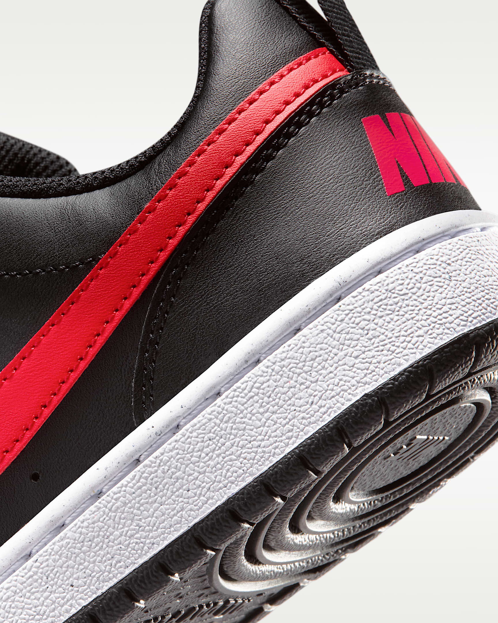 Nike Court Borough Low Recraft Older Kids' Shoes - Black/White/University Red