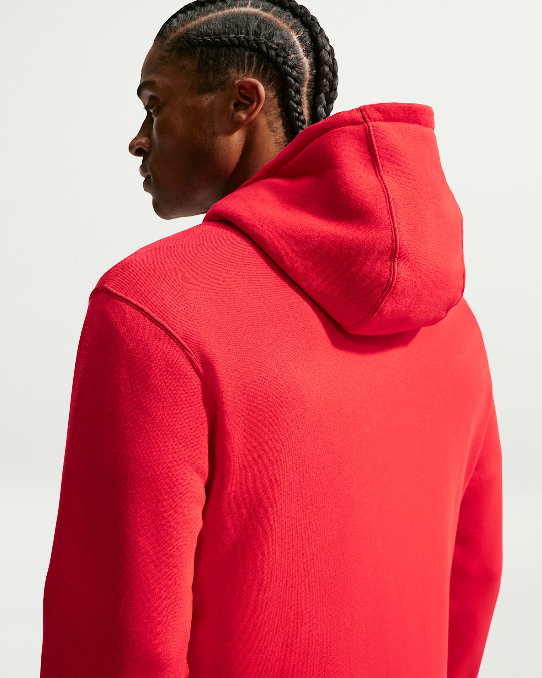 Nike Club fleecehettegenser til herre - University Red/University Red/Hvit