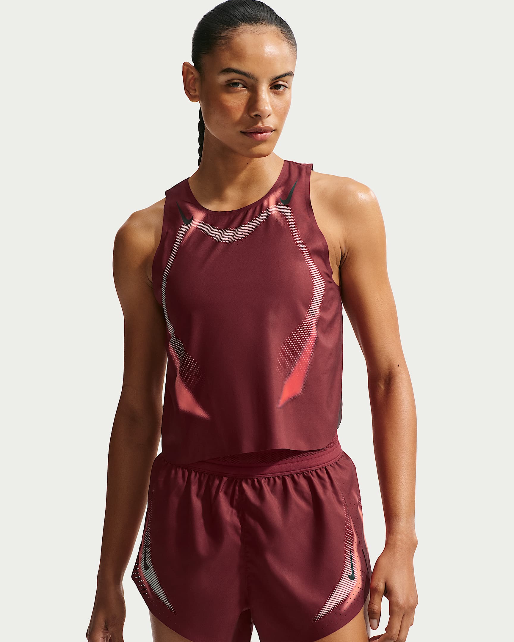 Nike AeroSwift Women's Dri-FIT ADV Cropped Running Tank Top - Team Red/Black/Black