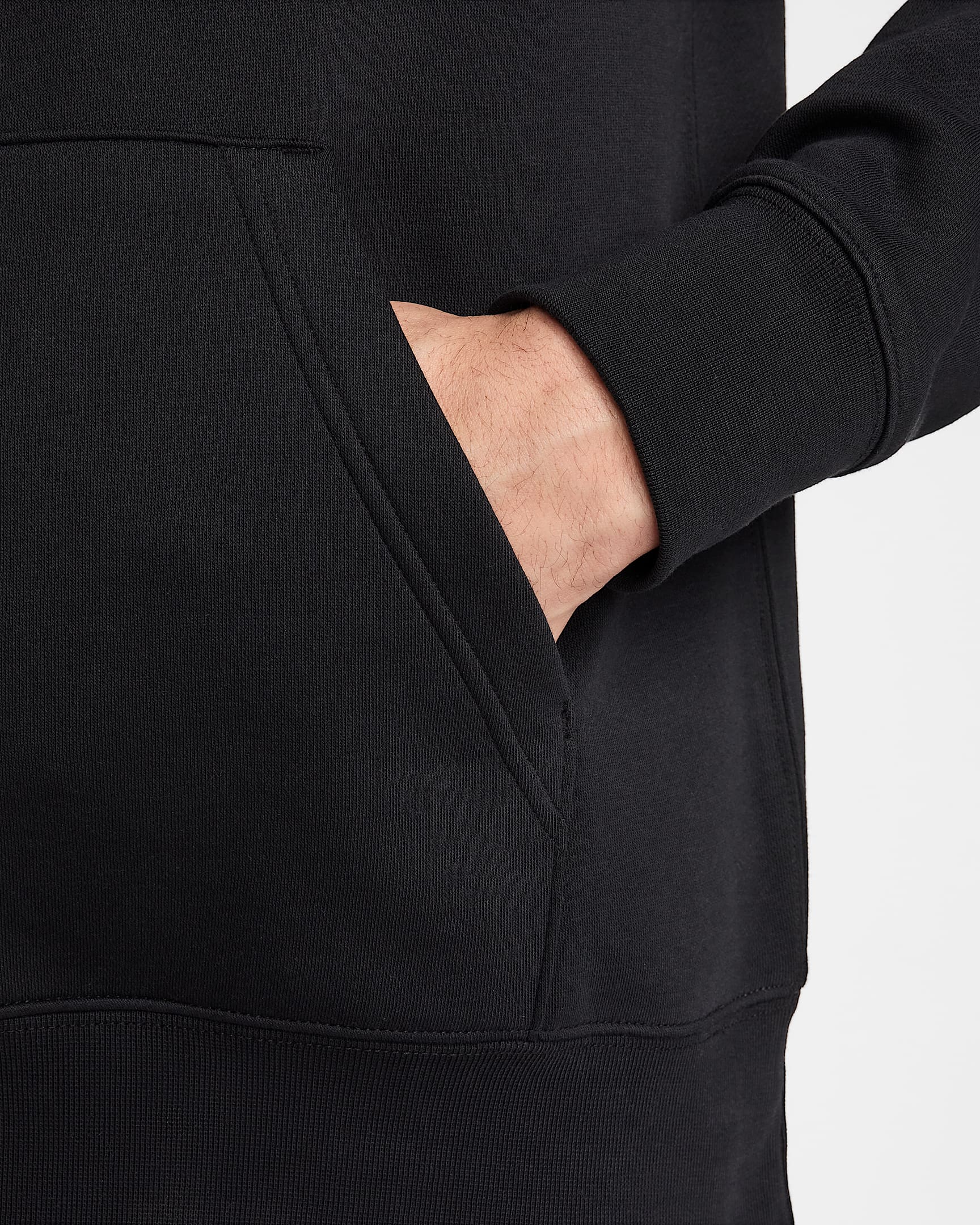 Nike Club Fleece Erkek Kapüşonlu Sweatshirt'ü - Siyah/Siyah/Beyaz
